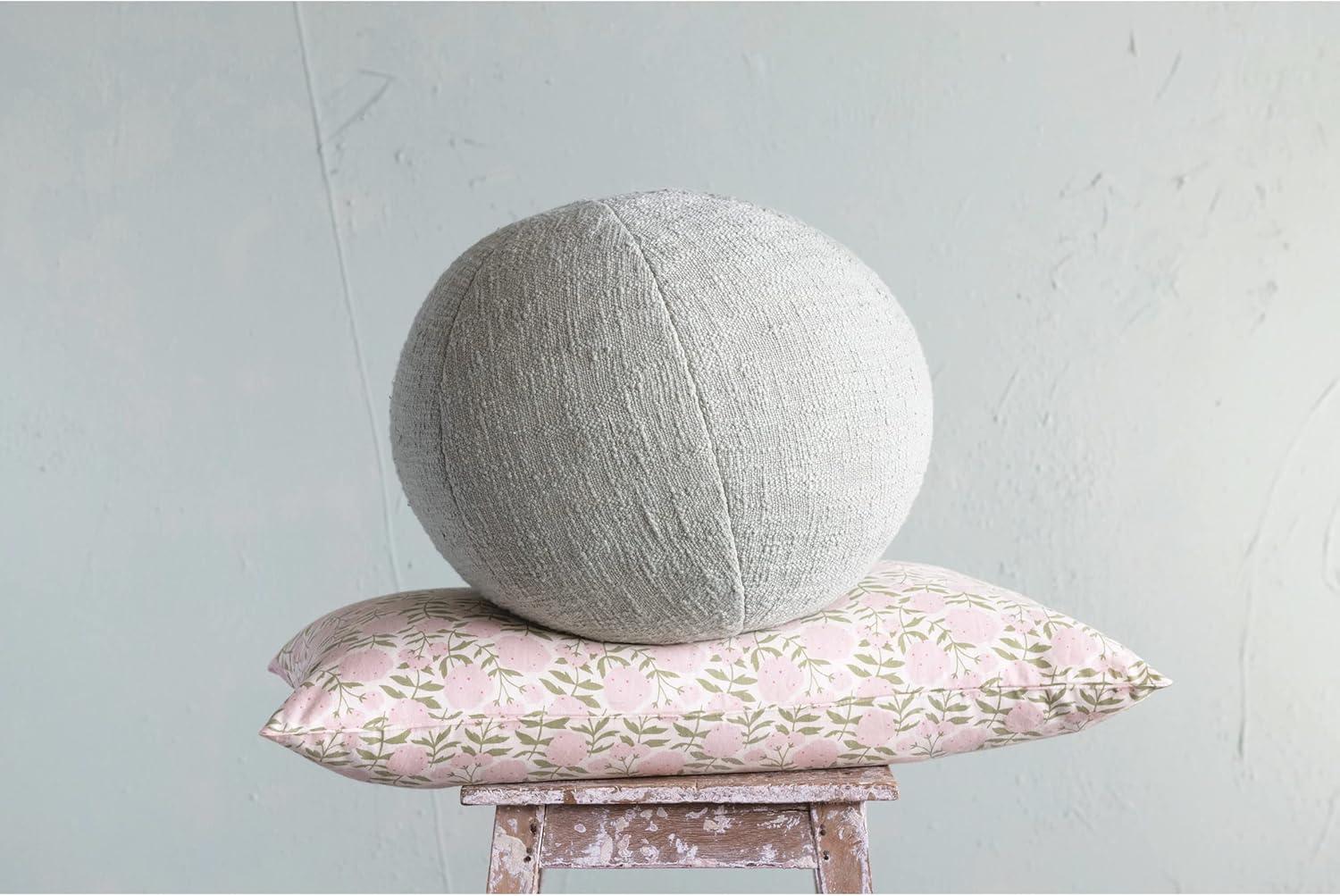 Sage Cotton Round Orb Throw Pillow, 12"