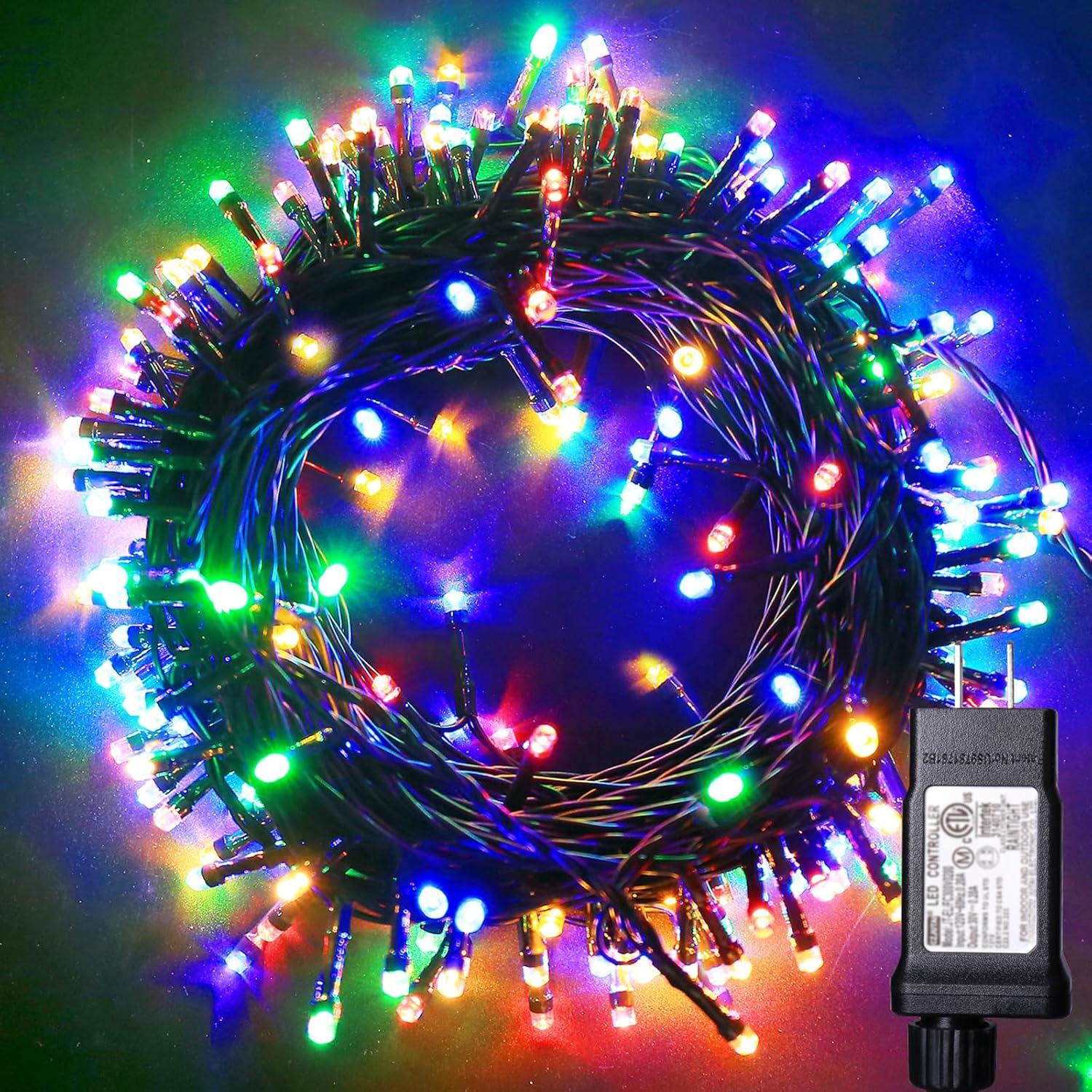 Multicolor LED Outdoor Christmas Fairy String Lights, 33ft