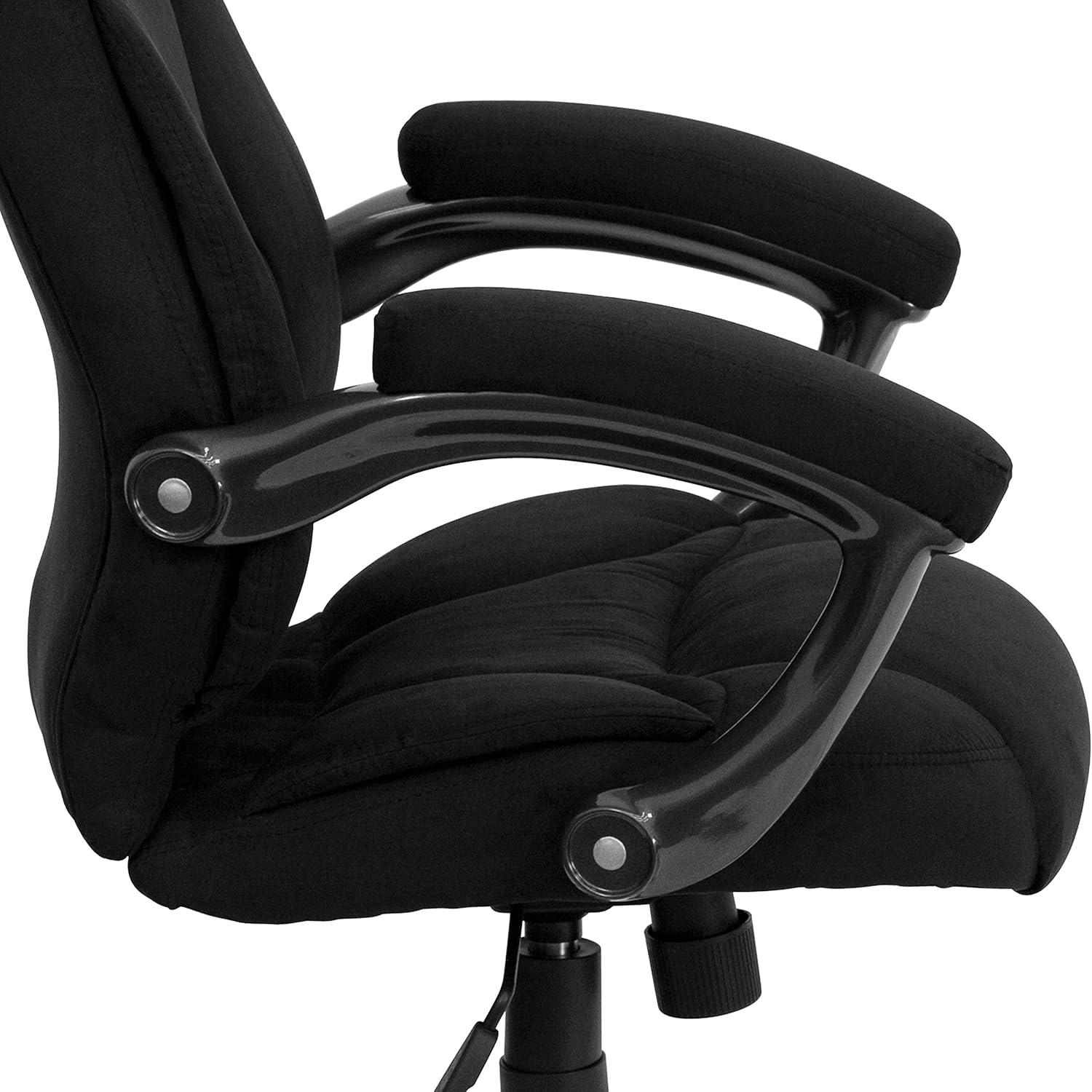 Flash Furniture High Back Black Microfiber Contemporary Executive Swivel Ergonomic Office Chair with Arms