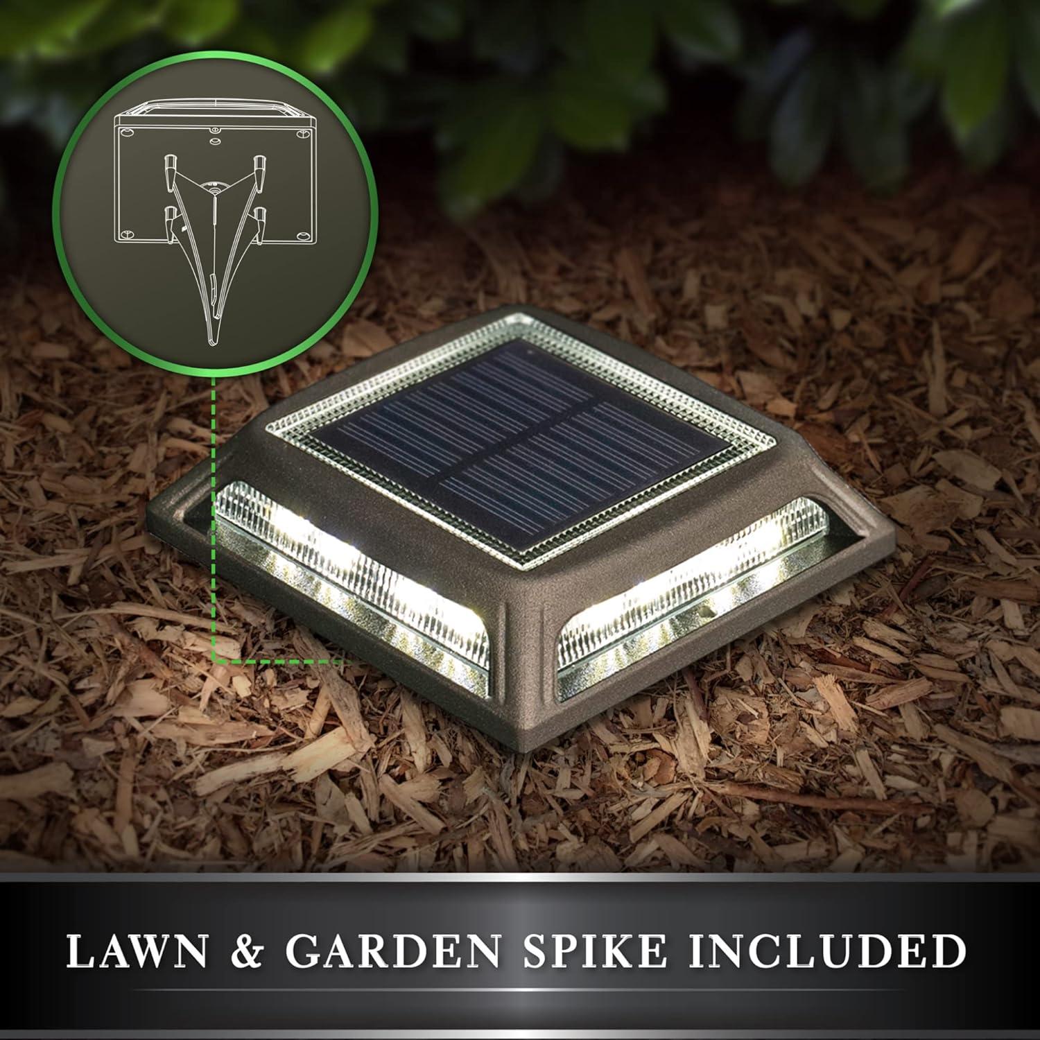 Classy Caps Sld505b Muskoka 4-3/4" Square Selectable Color Temperature Led Solar Post Cap