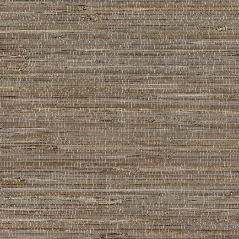 Gray and Beige Grasscloth Non-Pasted Wallpaper Roll