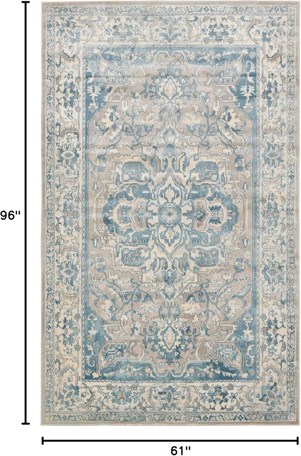 Serenity Gray 5' x 8' Rectangular Indoor Easy-Care Rug