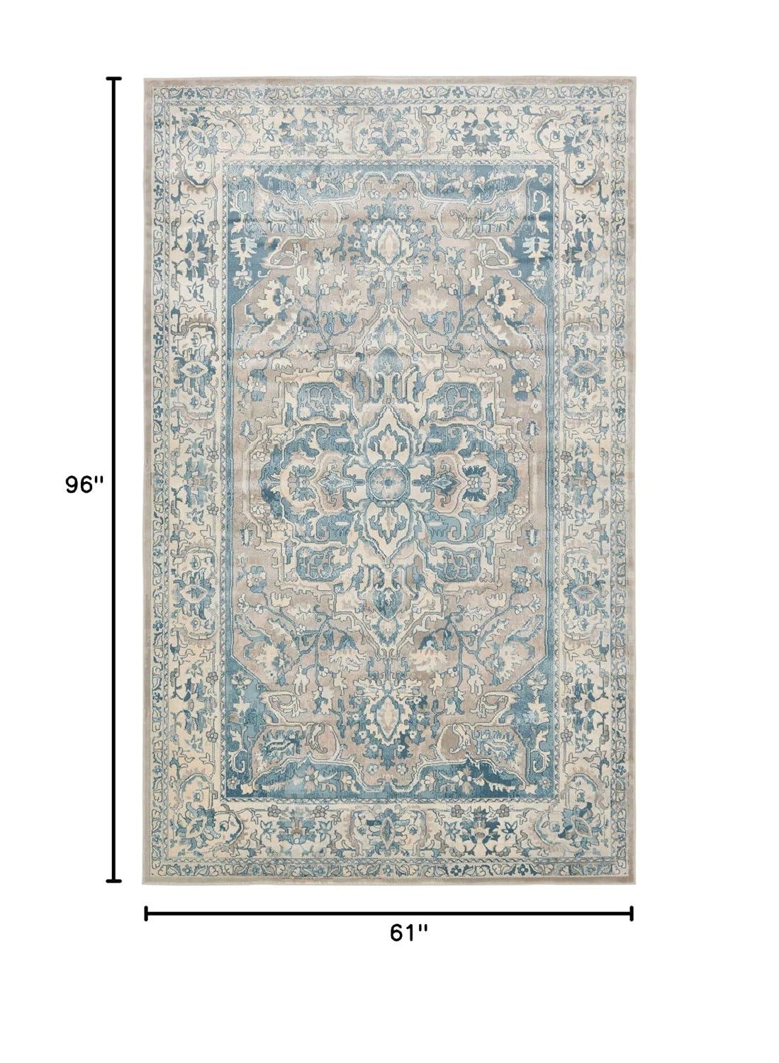 Unique Loom Paris Collection Area Rug - Louisa (5' 1" x 8' Rectangle Dark Gray/Beige)