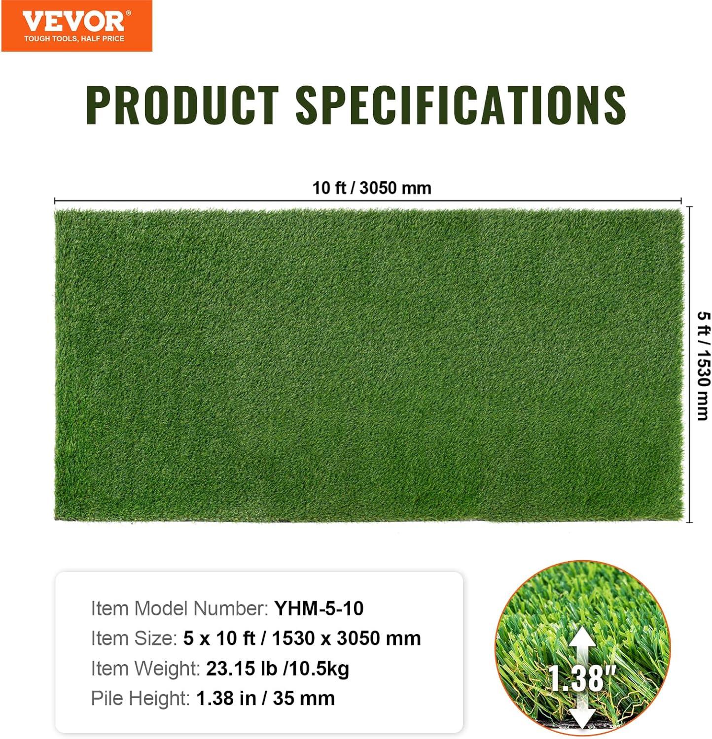 VEVOR Outdoor Artificial Grass Turf Rug / Roll