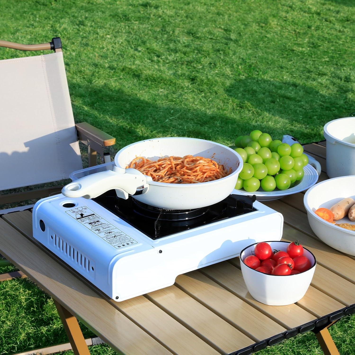 YASHE 13-Pieces Pots and Pans Set Non Stick, Ceramic Kitchen Cookware Set, Detachable Dandle Pots and Pans with Pan Protectors