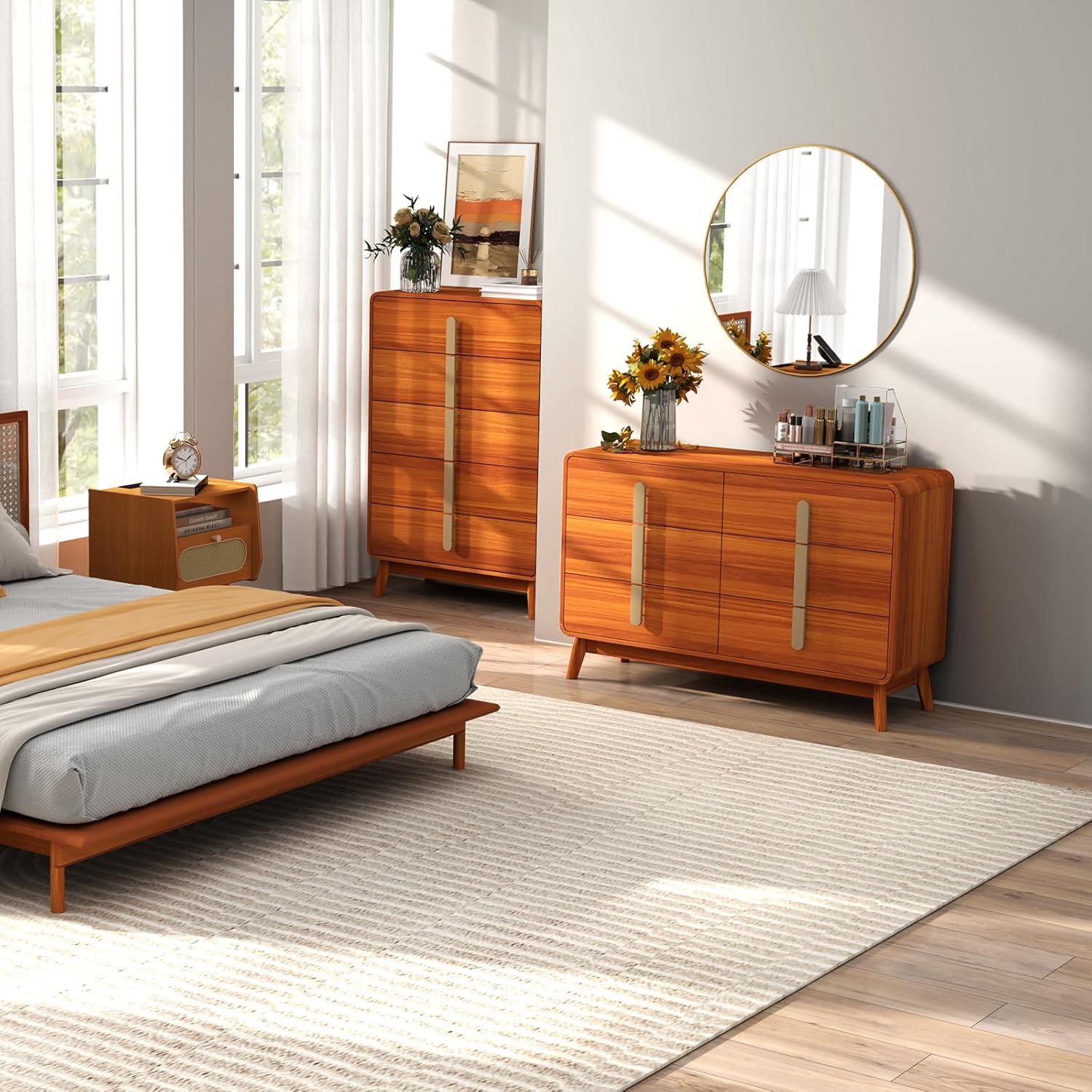 George Oliver Mid Century Modern 5 Drawer Dresser