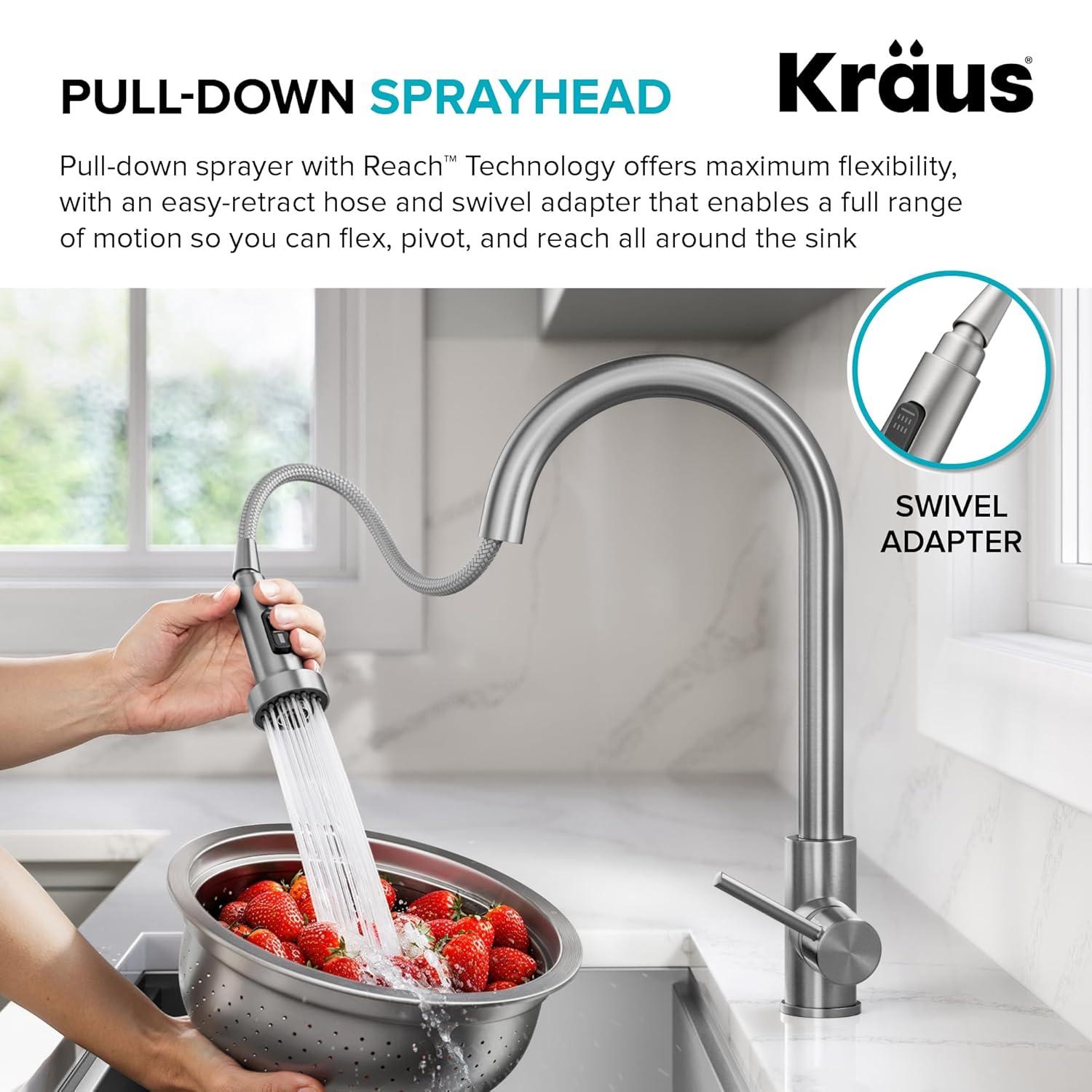 KRAUS Bolden 2-Function Single Handle Pull Down Kitchen Faucet