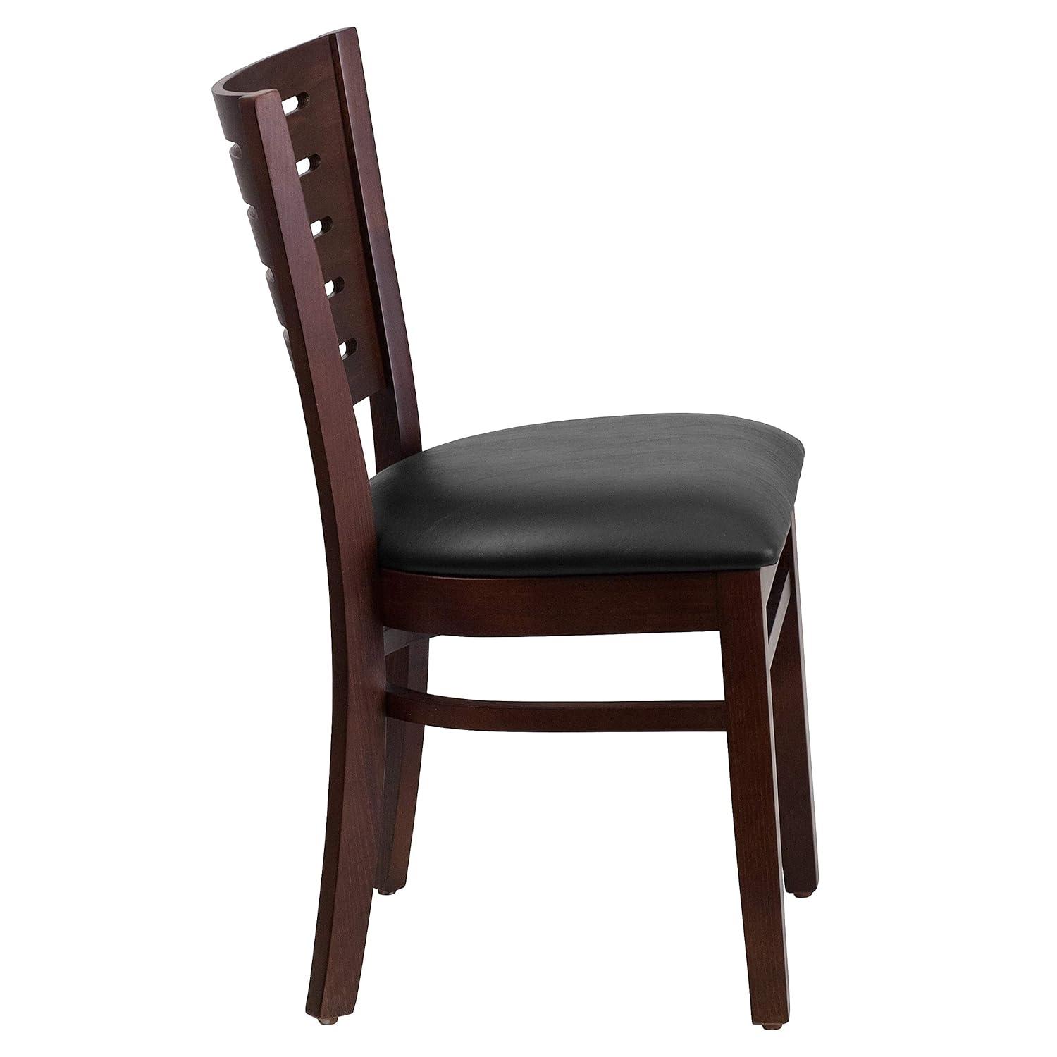 Flash Furniture Darby Series Slat Back Walnut Wood Restaurant Chair
