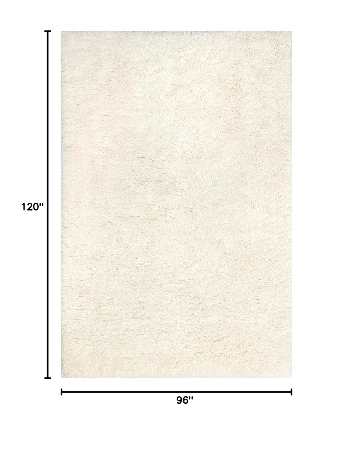 nuLOOM 8'x10' Elena Greek Flokati Shag Area Rug Cream: High Pile Wool, Solid Tufted Indoor Rug, No Backing