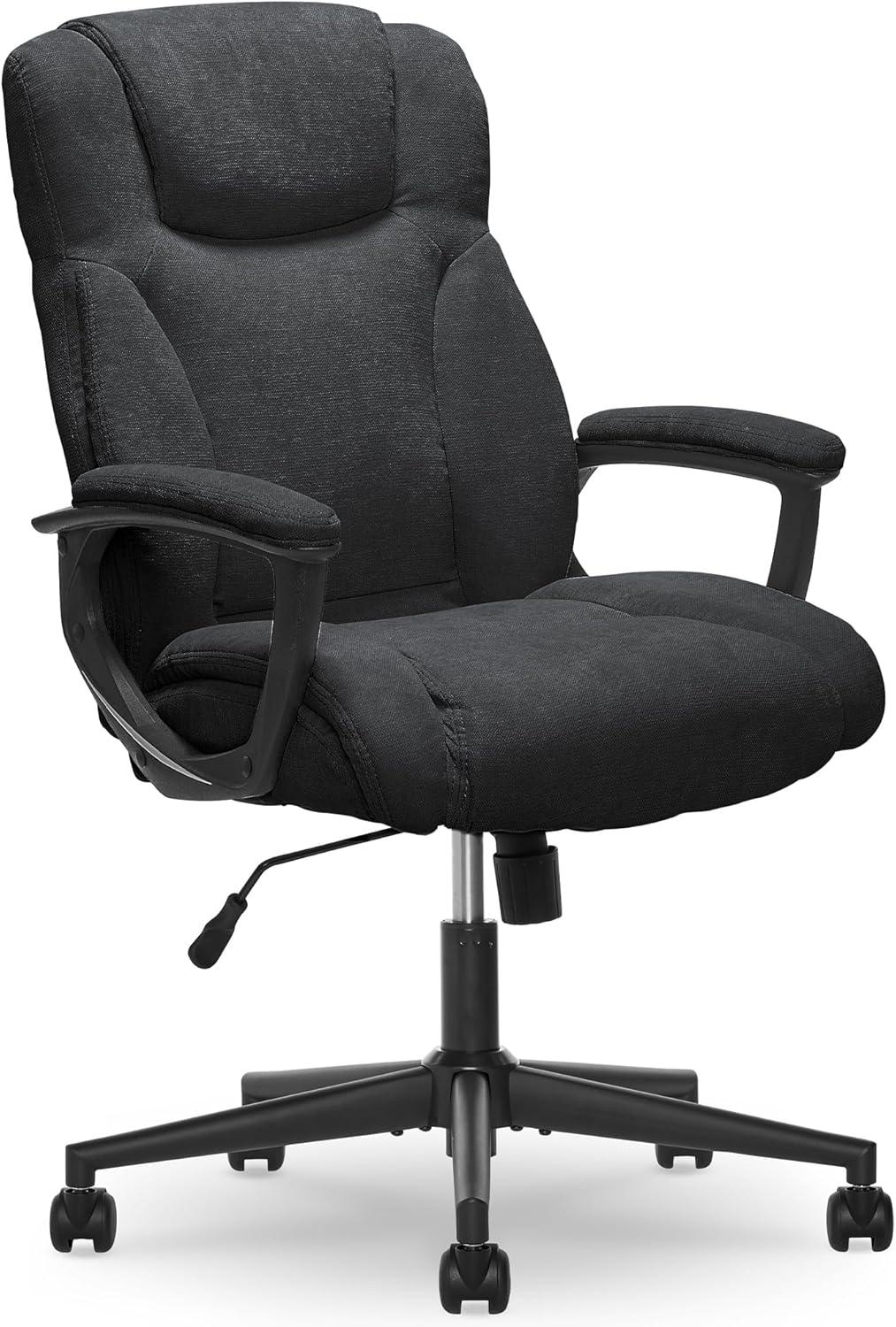 Style Hannah II Office Chair Midnight Black - Serta: Executive, Microfiber, 400 lbs Capacity