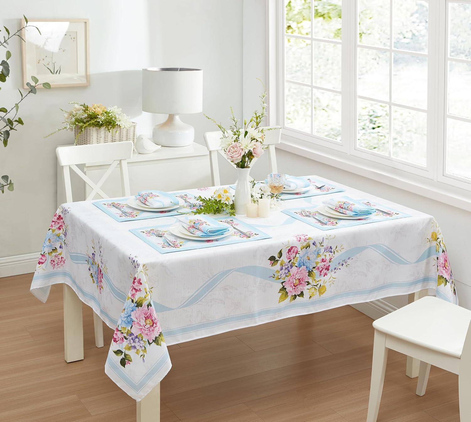 Rose Cottage Engineered Tablecloth - Multicolor - 60x120 - Elrene Home Fashions