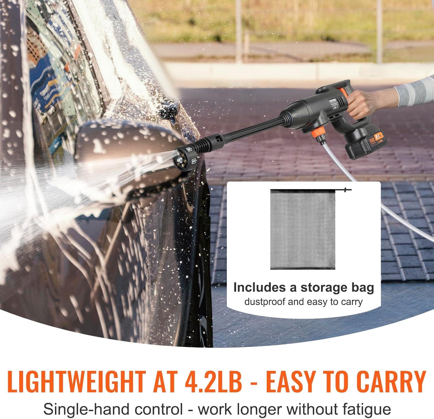VEVOR VEVOR Cordless Pressure Washer, 580-PSI 1.1 GPM Portable Power Cleaner