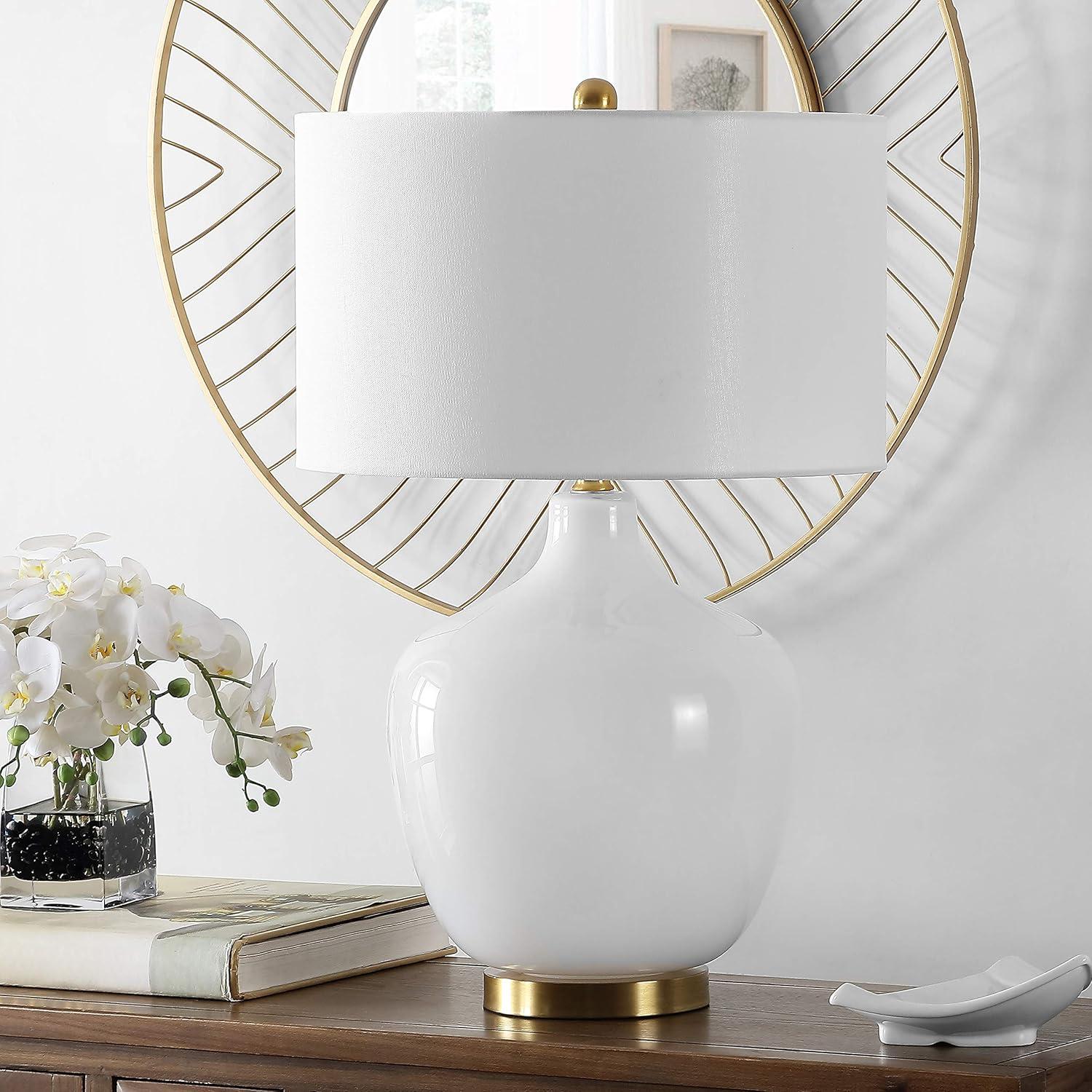 Eugenie Glass Table Lamp - White - Safavieh.