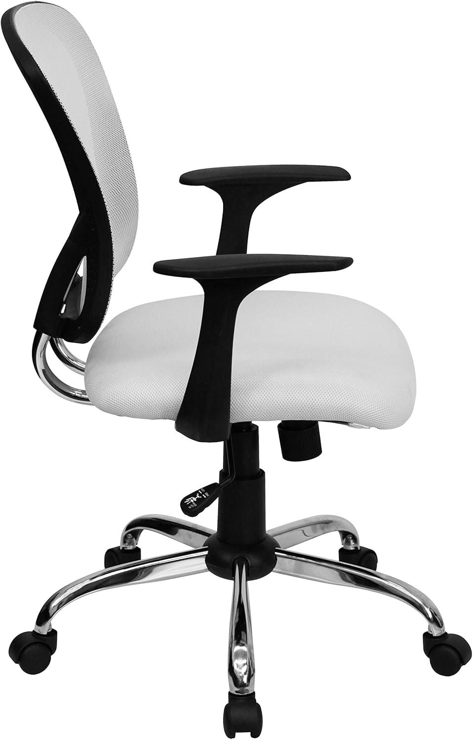 Flash Furniture Mid-Back Mesh Swivel Task Office Chair with Chrome Base and Arms