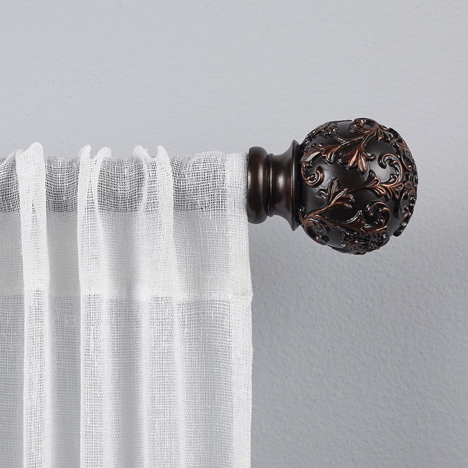 Jewett Exclusive Home Vine 1" Curtain Rod and Coordinating Finial Set, Adjustable
