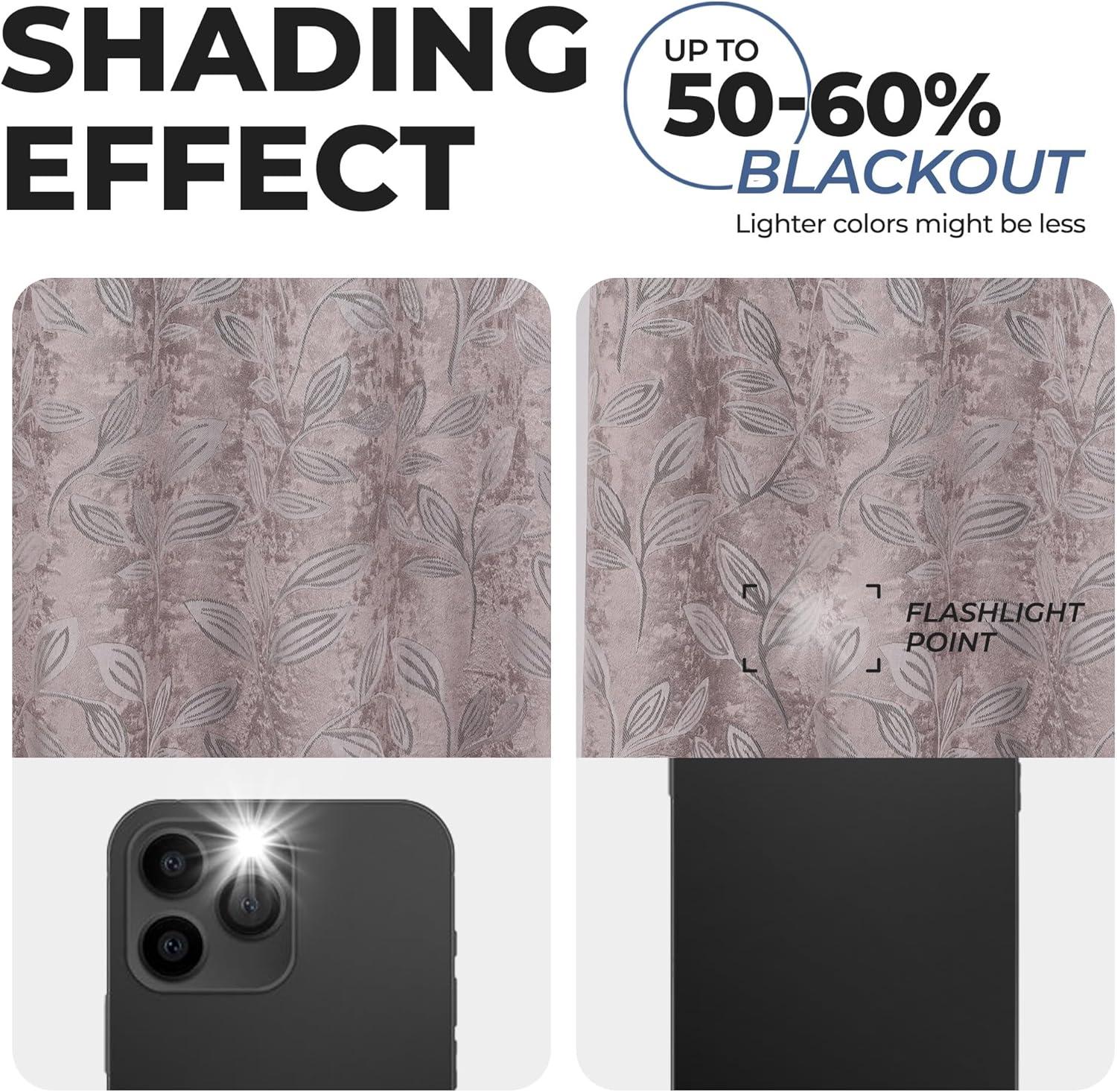 Superior Modern Bohemian Leaves Polyester Machine Washable Room Darkening Blackout Curtains by Superior (Set of 2)