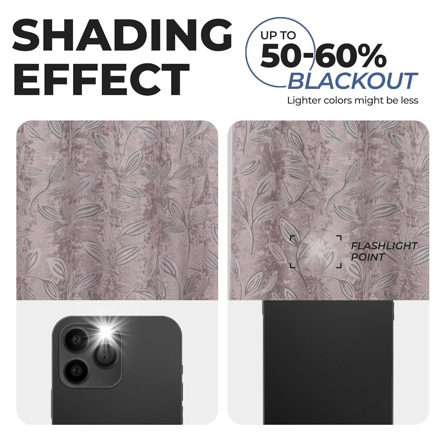 Superior Modern Bohemian Leaves Polyester Machine Washable Room Darkening Blackout Curtains by Superior (Set of 2)
