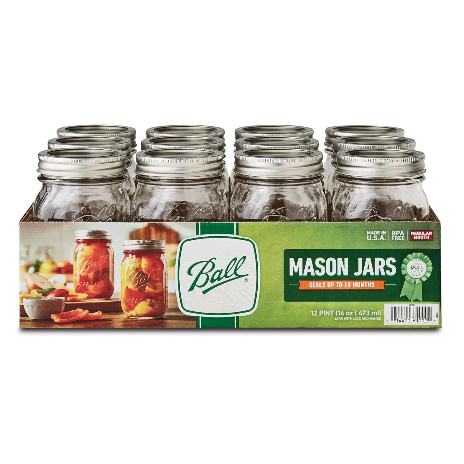 Ball Glass Jar - Set of 12 (Set of 12)