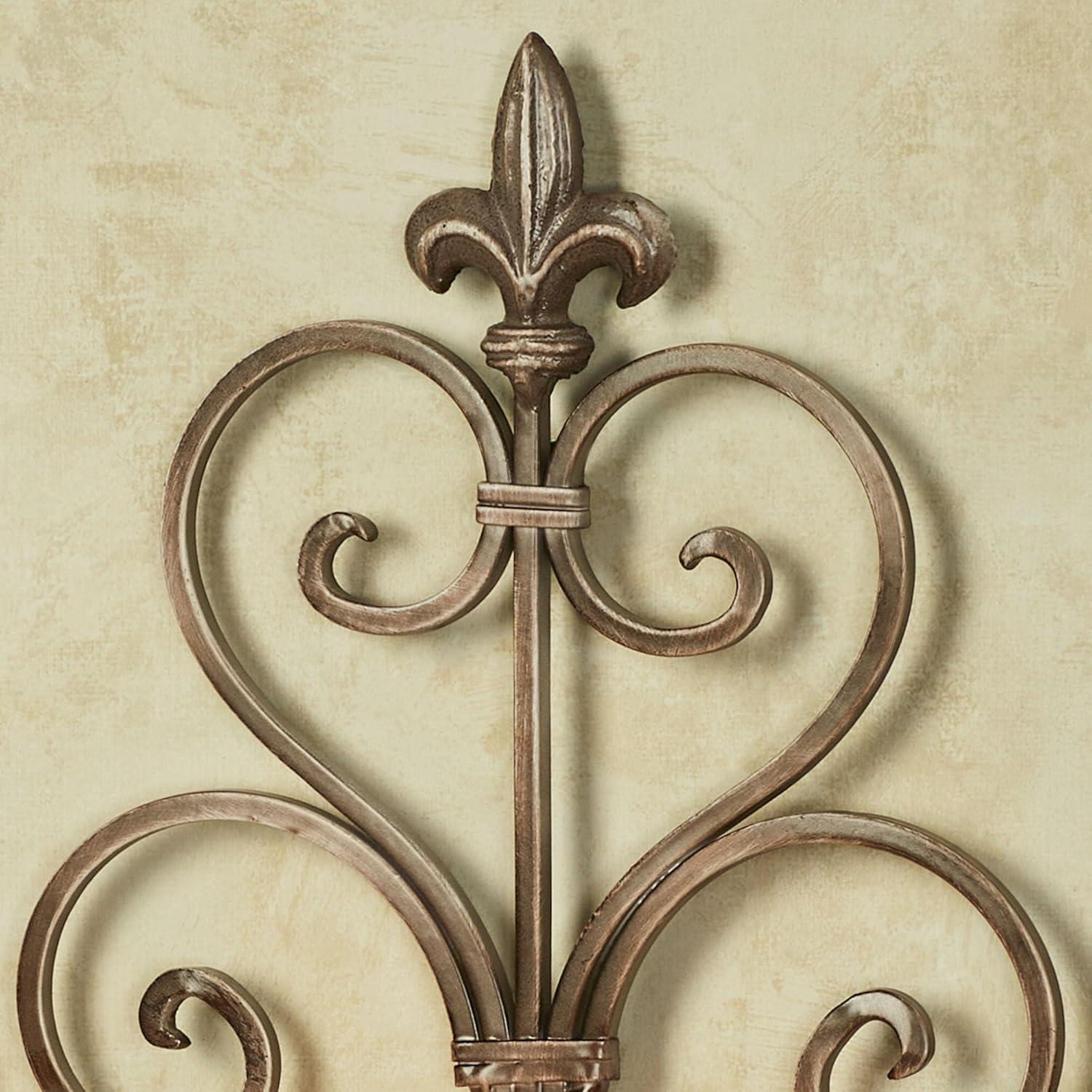 Charles Antique Gold Fleur De Lis Metal Wall Sconce Set