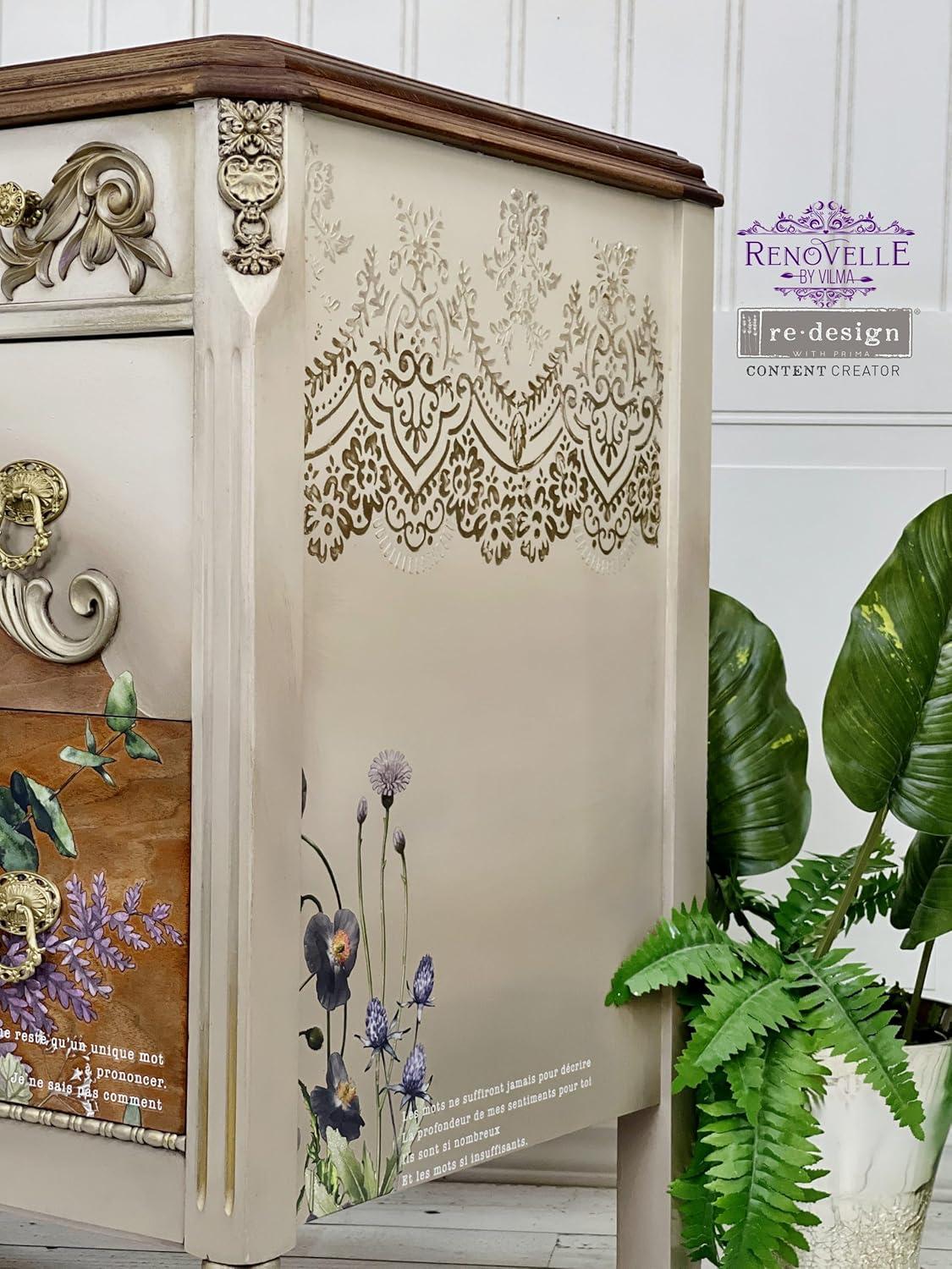 Prima Marketing Re-Design Decor Stencil 9"X13.5"-Elegant Lace