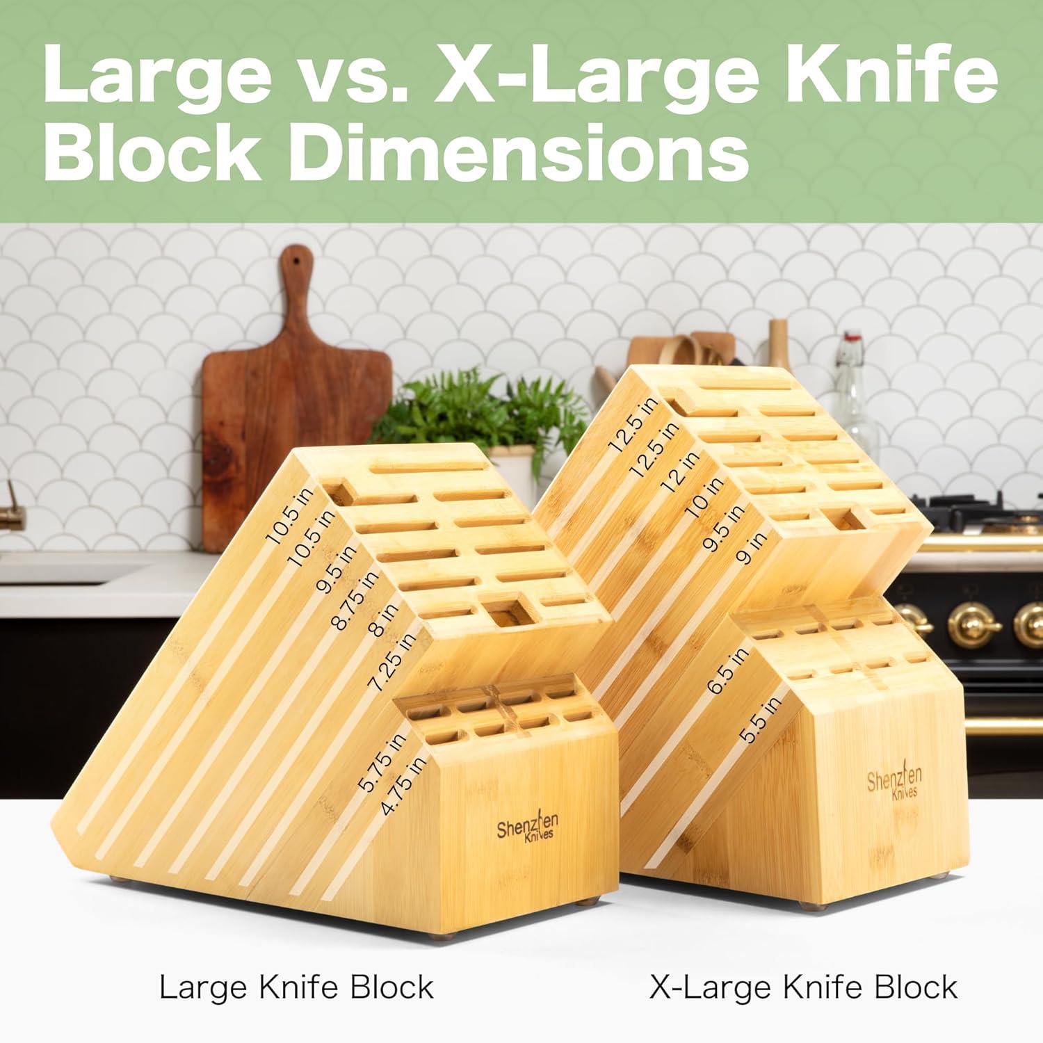 Large Bamboo 20-Slot Universal Knife Block Holder