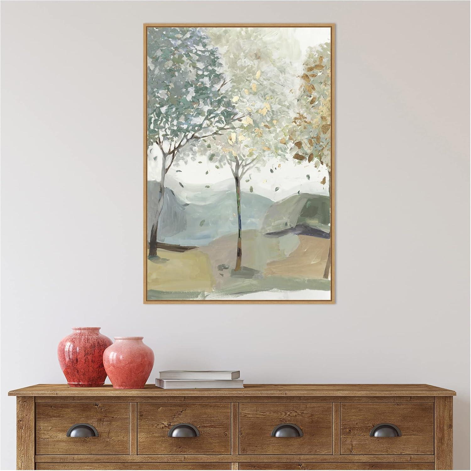 22" x 33" Breezy Landscape Trees III by Allison Pearce: Amanti Art Vertical Lithograph Canvas