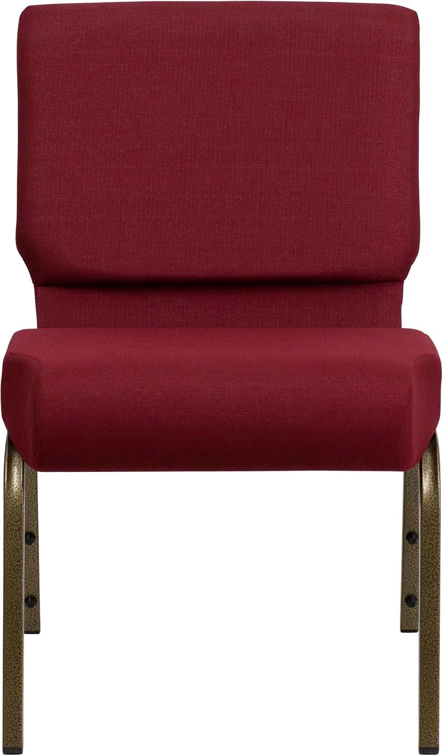Flash Furniture HERCULES Series Fabric Church Stacking Chair Burgundy/Gold Vein Frame 4 Pack