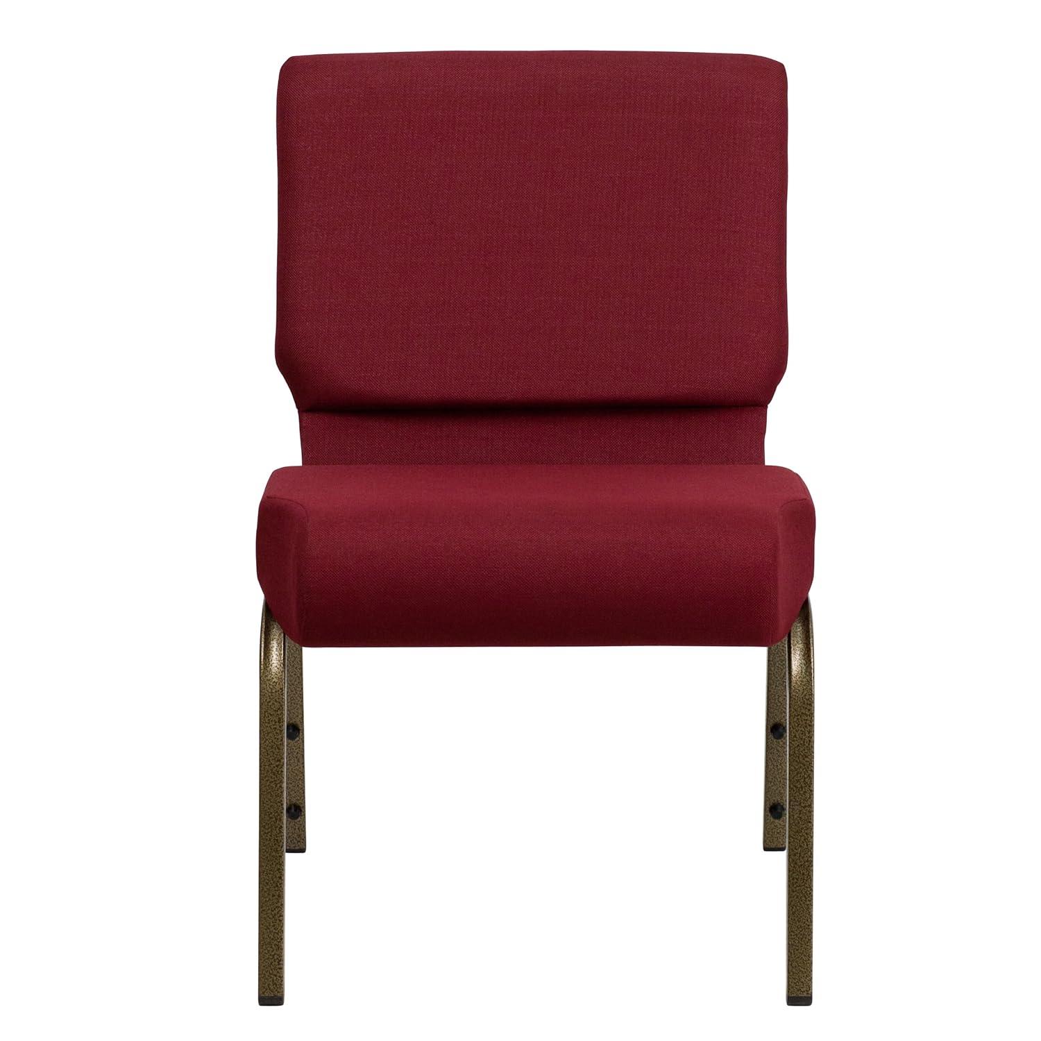 Flash Furniture HERCULES Series Fabric Church Stacking Chair Burgundy/Gold Vein Frame 4 Pack