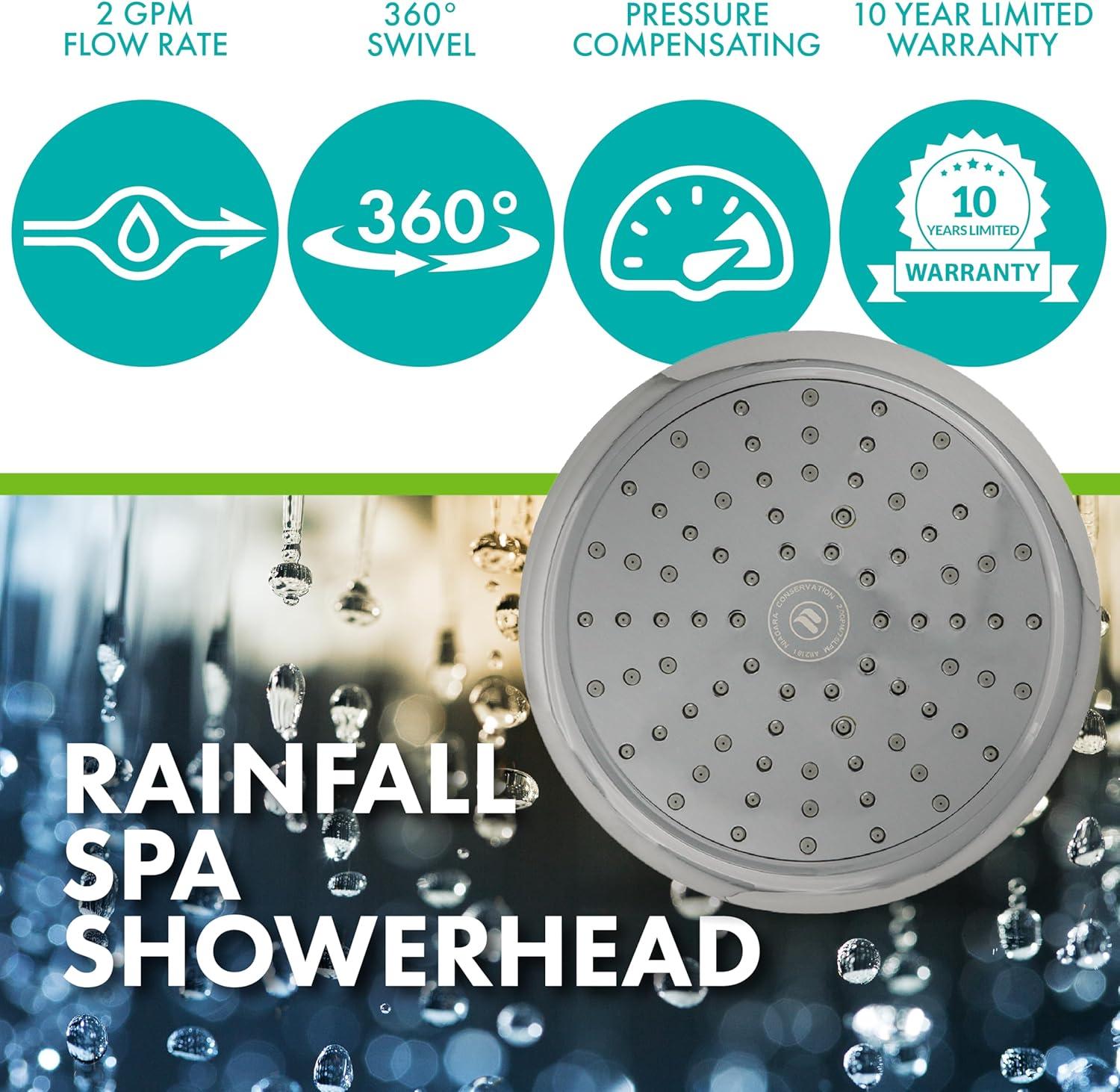 Rain Fixed Shower Head 2.0 GPM GPM