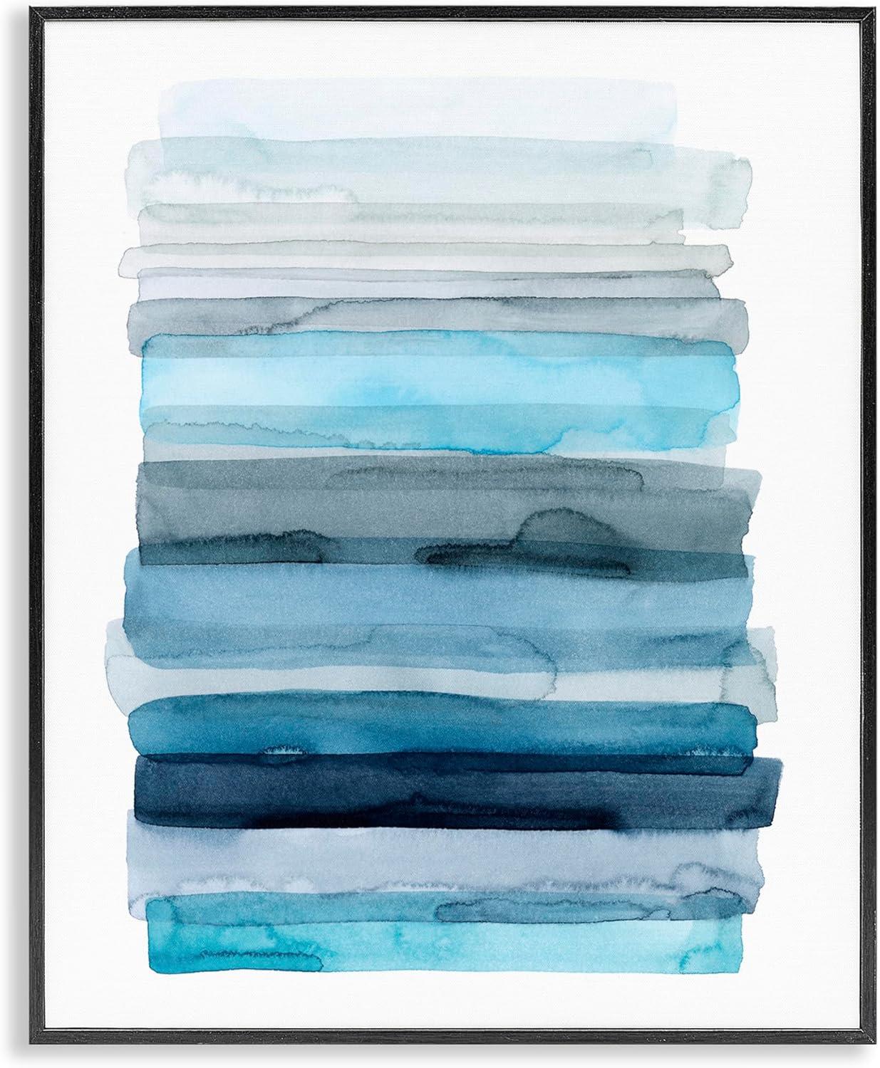 Stupell Industries Water Inspired Blue Grey Ombre Abstract Lines