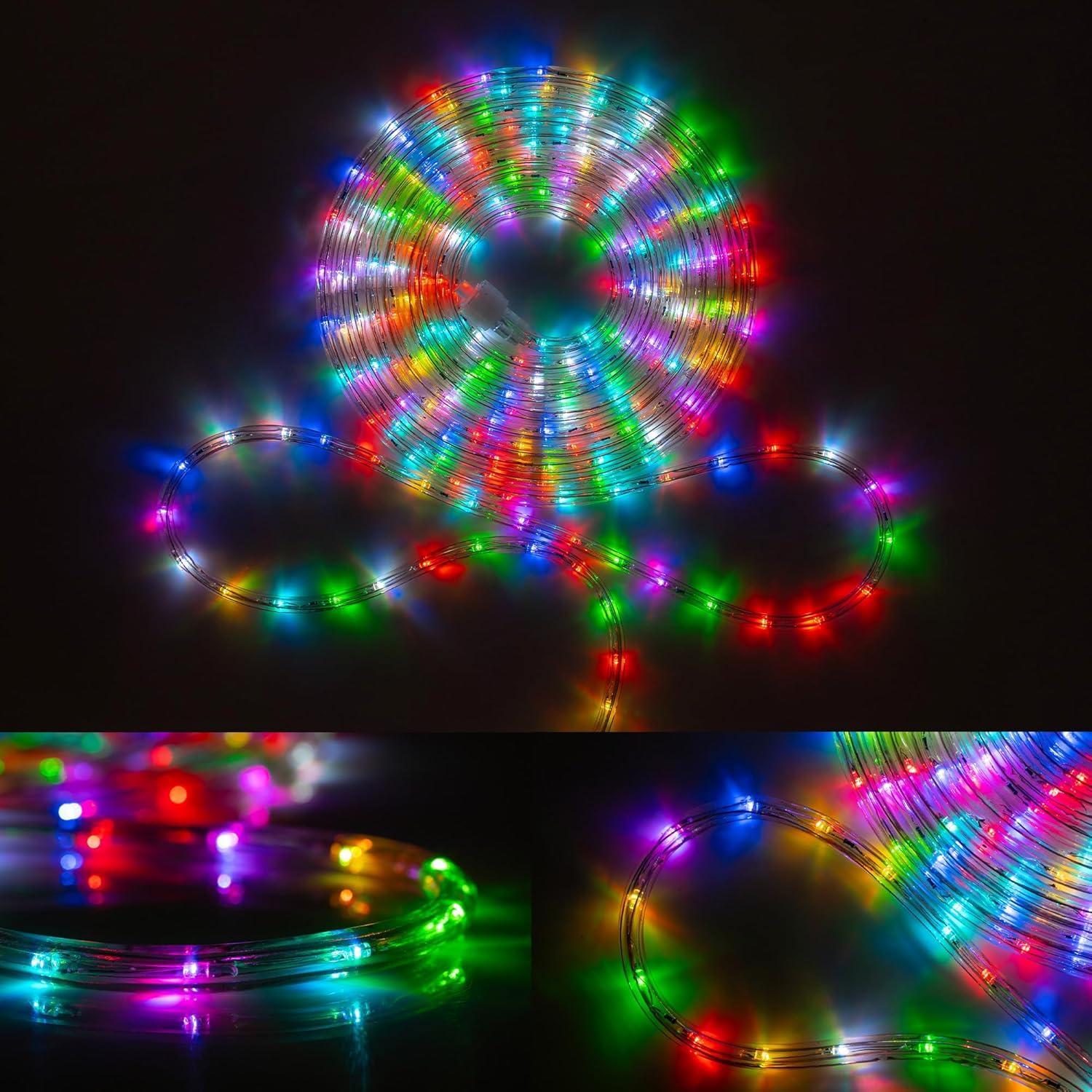 50ft Multicolor LED Outdoor Rope Lights with Remote Control