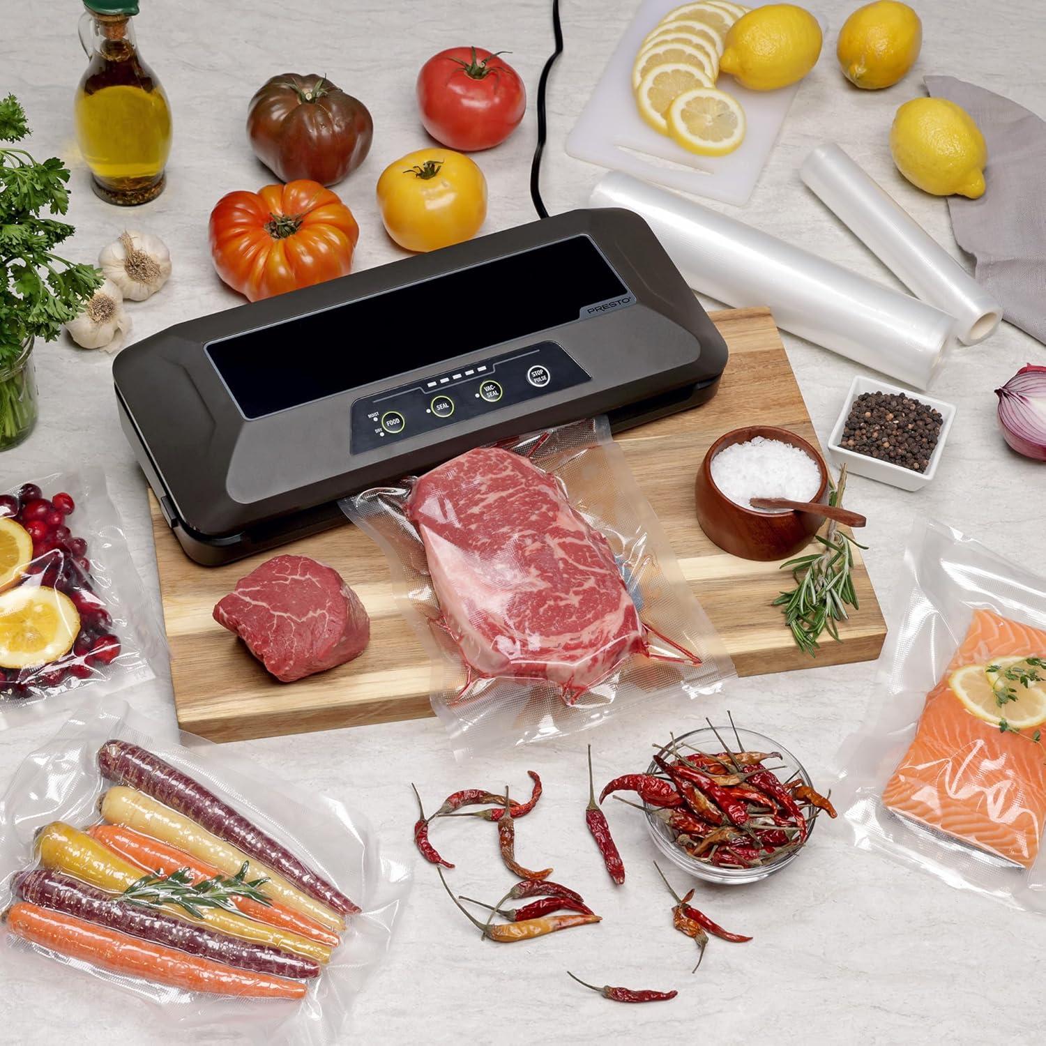 Presto Black Automatic Electric Vacuum Sealer with Bag Cutter