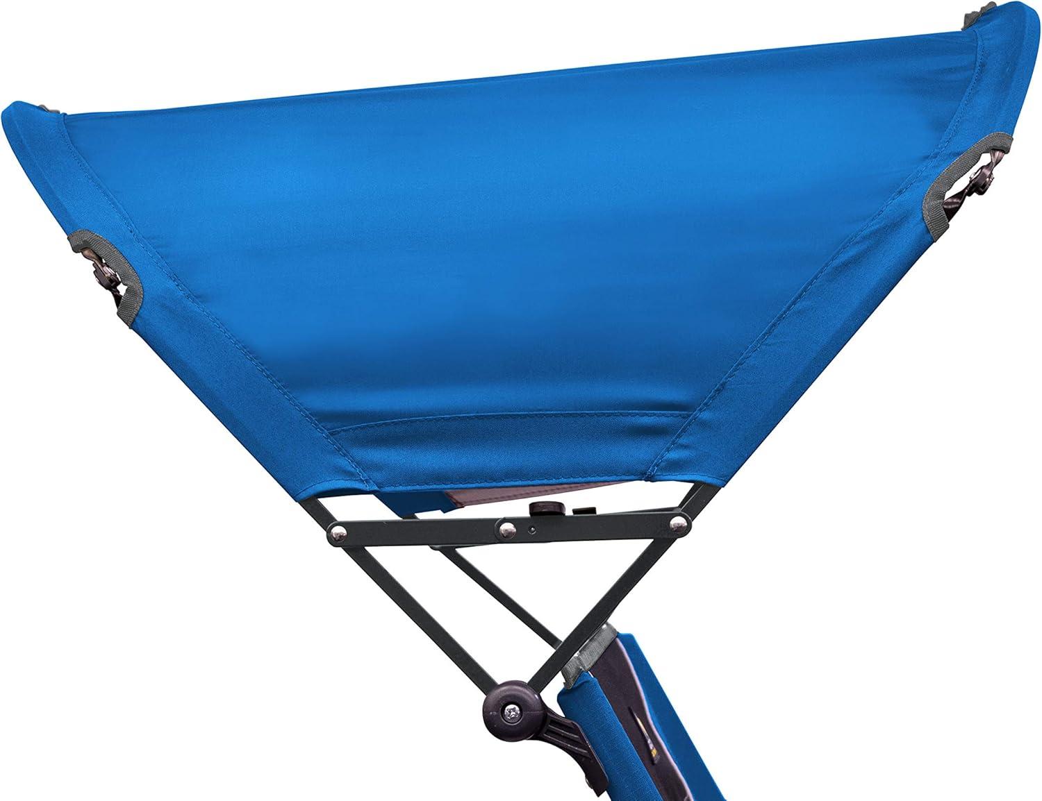 Saybrook Blue Adjustable Canopy Camping Chair with Armrests