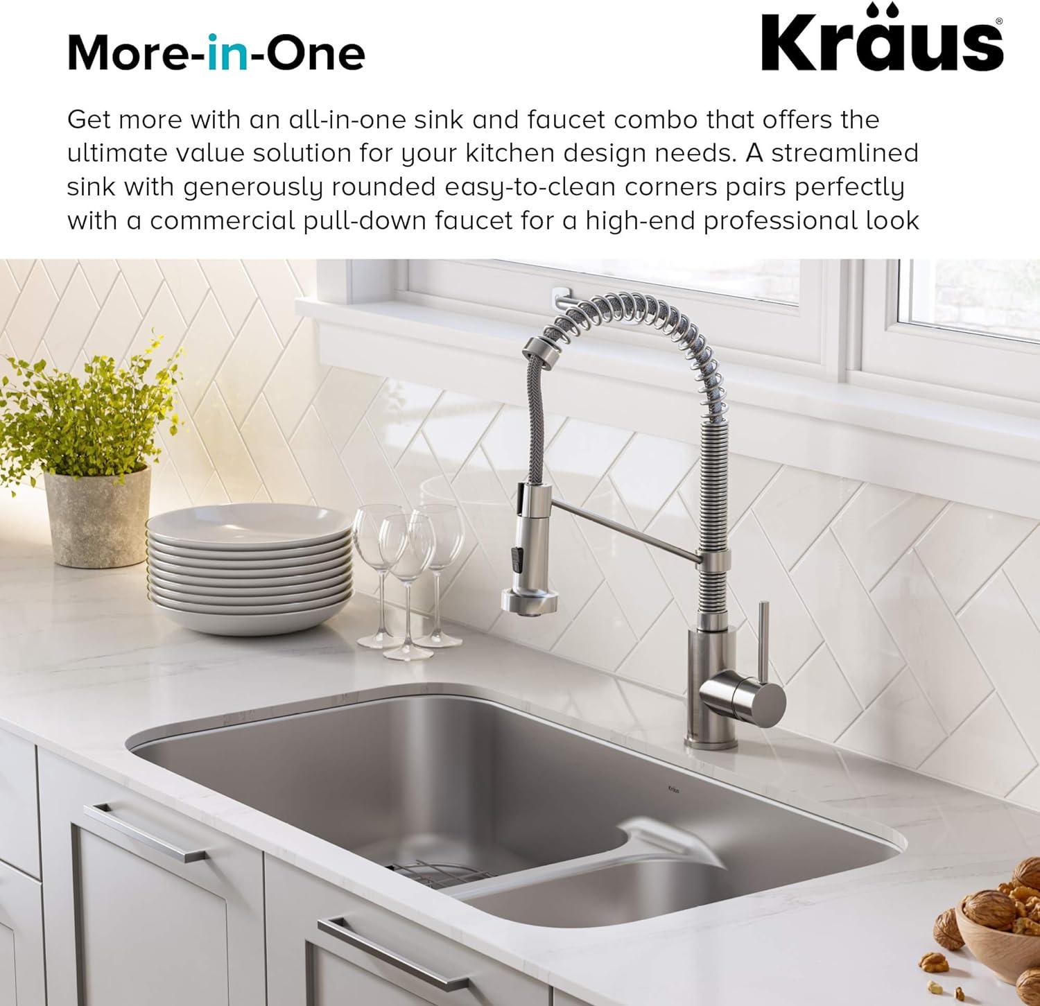 Ellis 32" L x 19" W Double Basin Undermount Kitchen Sink with Faucet