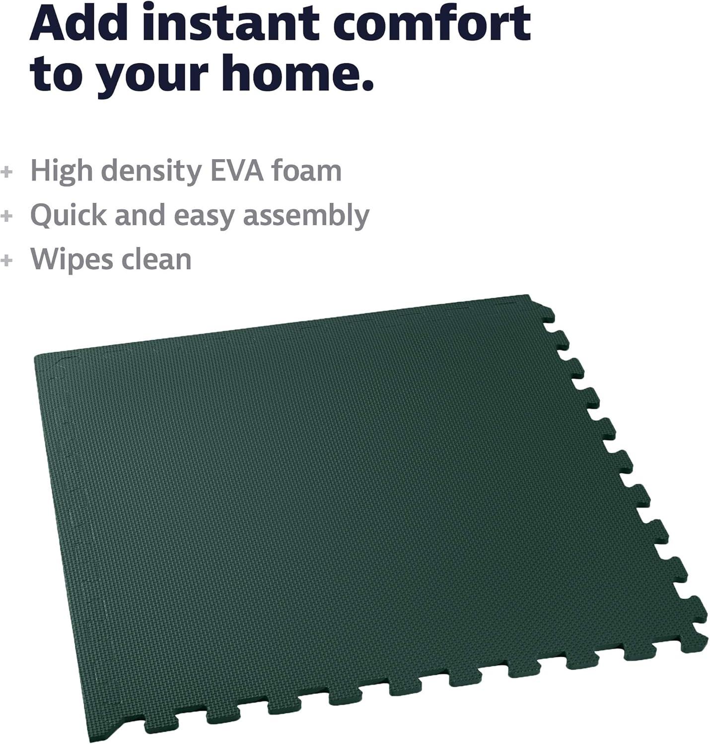 We Sell Mats 1/2 Inch Thickness Multipurpose EVA Foam Floor Tiles, Interlocking Floor Mat for Indoor Gym and Home Use 100 Square Feet (25 Tiles) Hunter Green
