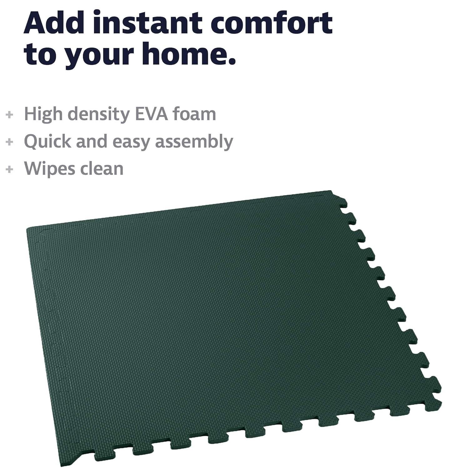 We Sell Mats 1/2 Inch Thickness Multipurpose EVA Foam Floor Tiles, Interlocking Floor Mat for Indoor Gym and Home Use 100 Square Feet (25 Tiles) Hunter Green