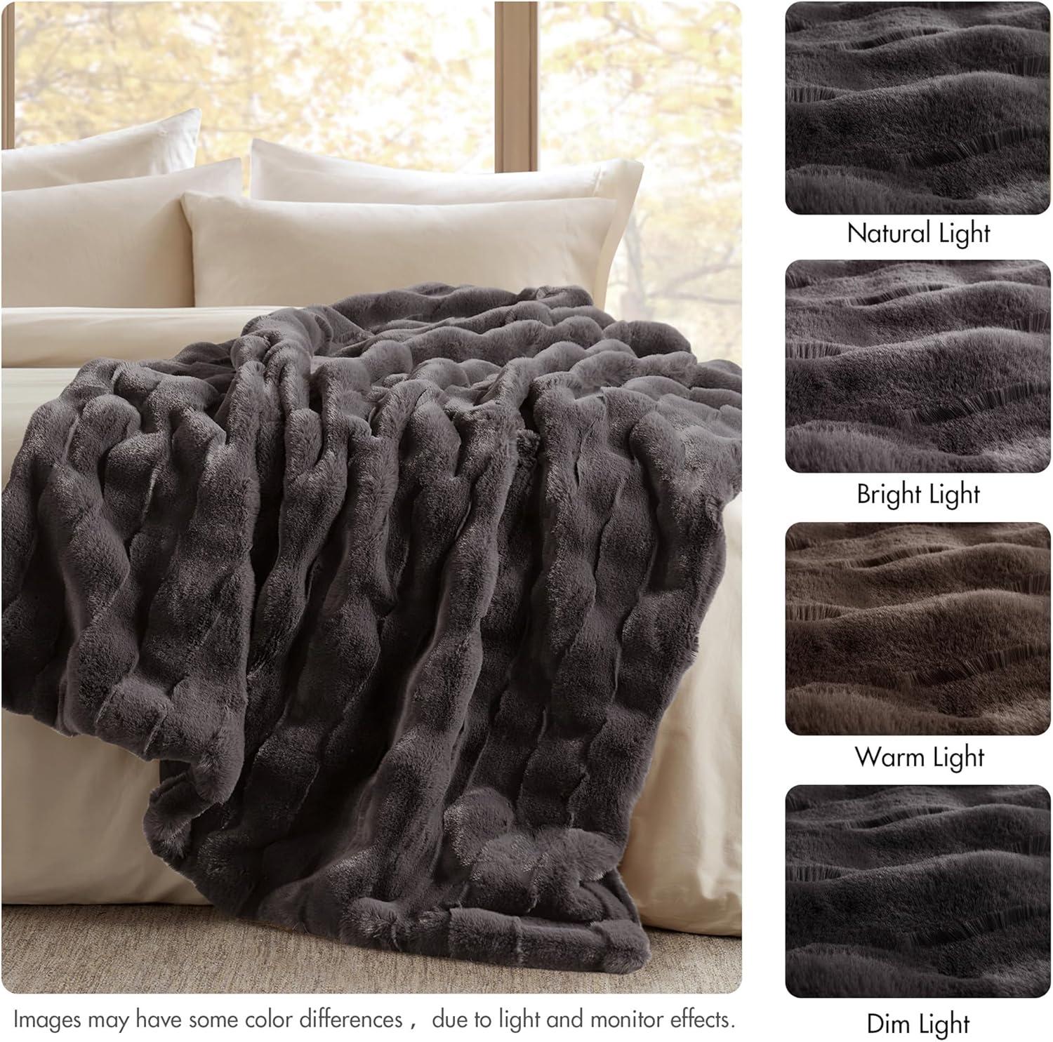 Madison Park Vivienne Faux Fur Throw