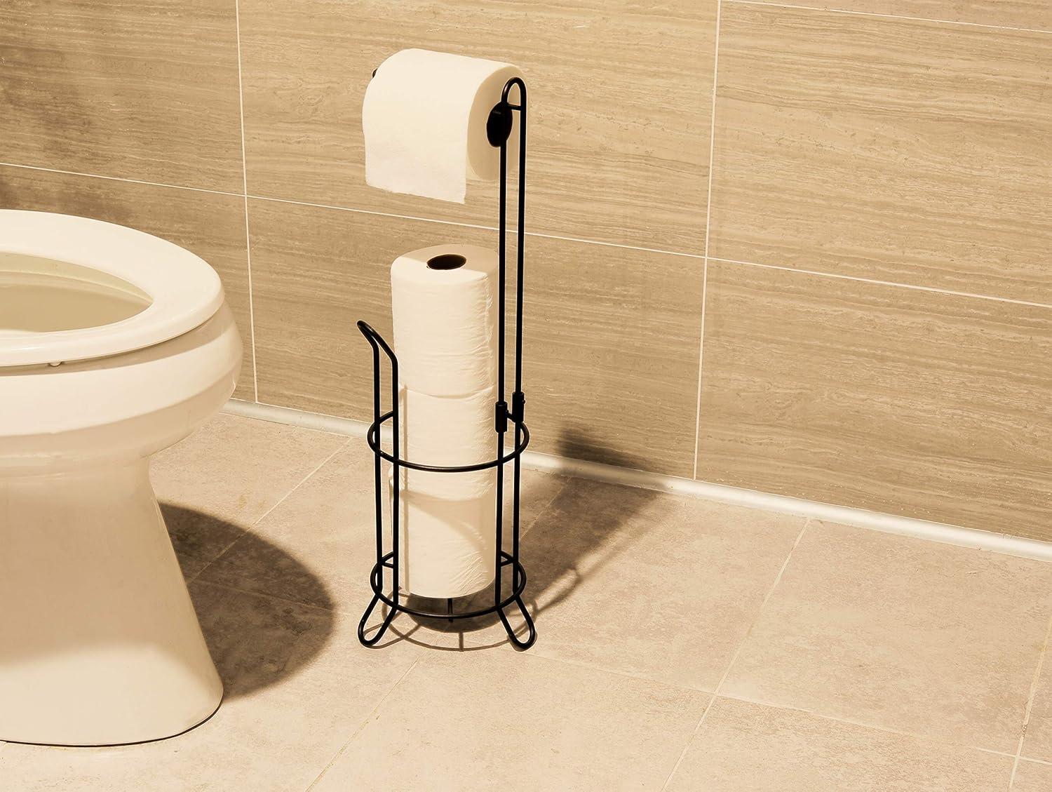 Simple Houseware Bathroom Toilet Tissue Roll Holder Stand with Cell Phone Holder, Bronze C33