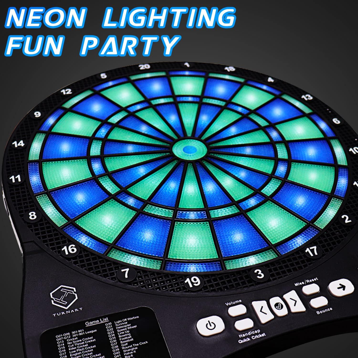 13-Inch Illuminated Electronic Dart Board with LED Segments