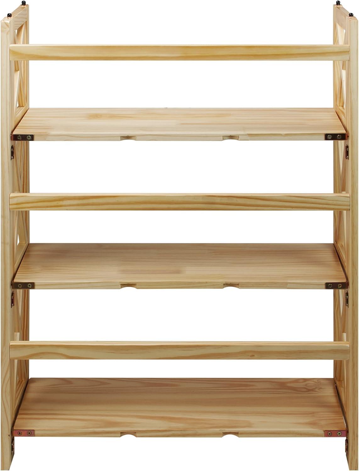 Casual Home Montego 3-Shelf Folding Bookcase -Natural