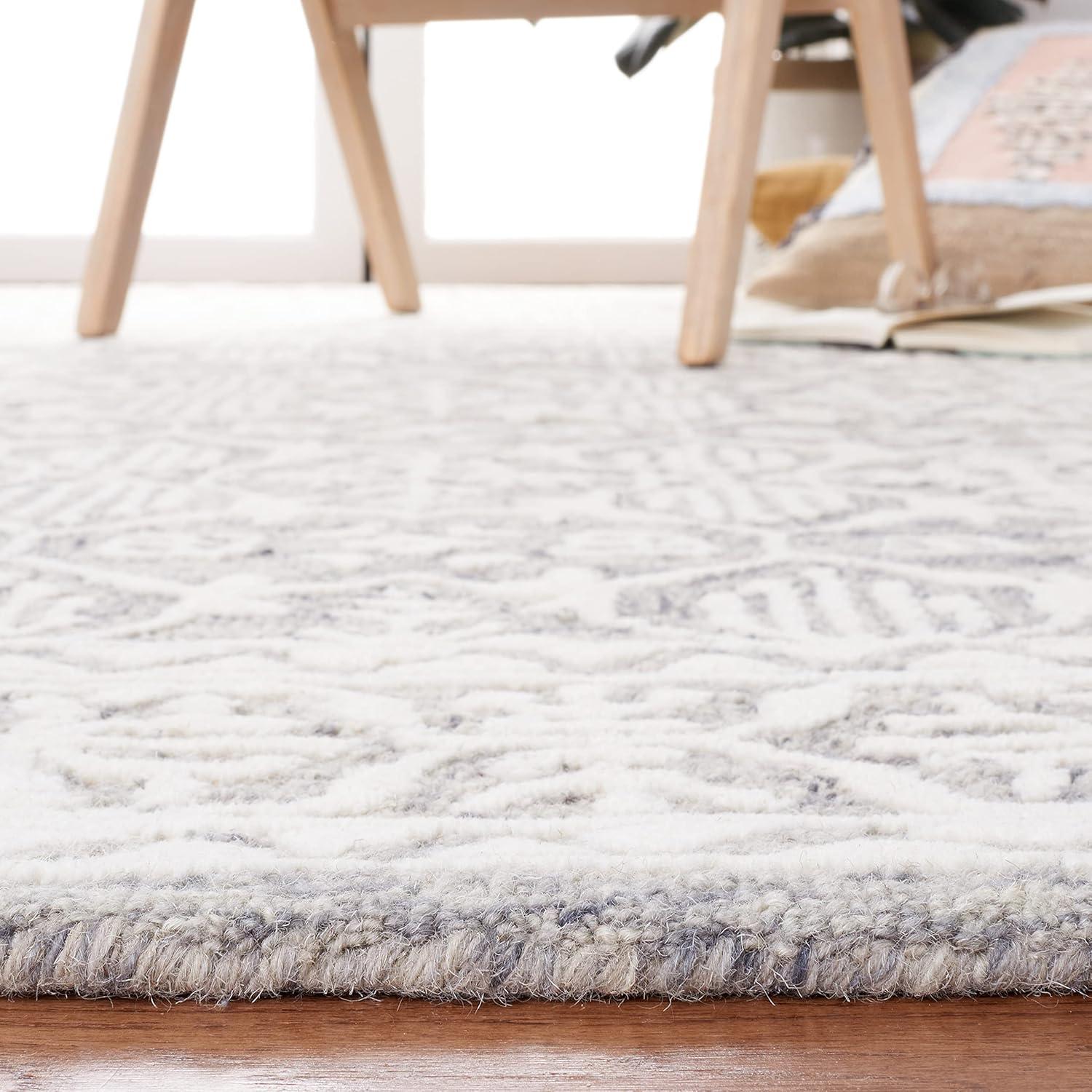 Metro MET903 Hand Tufted Indoor Area Rug - Dark Pink/Ivory - 6'x6' - Safavieh