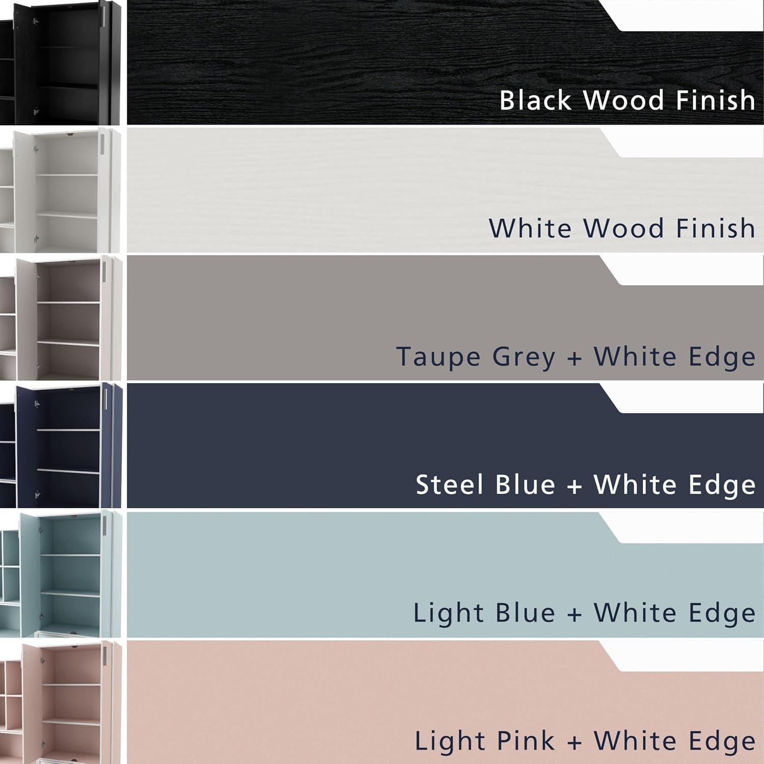 24/7 Shop At Home 47" Silkpath Modern 4 Tier Stackable and Modular Bookcase Black: Modular Organizer, MDF Wood