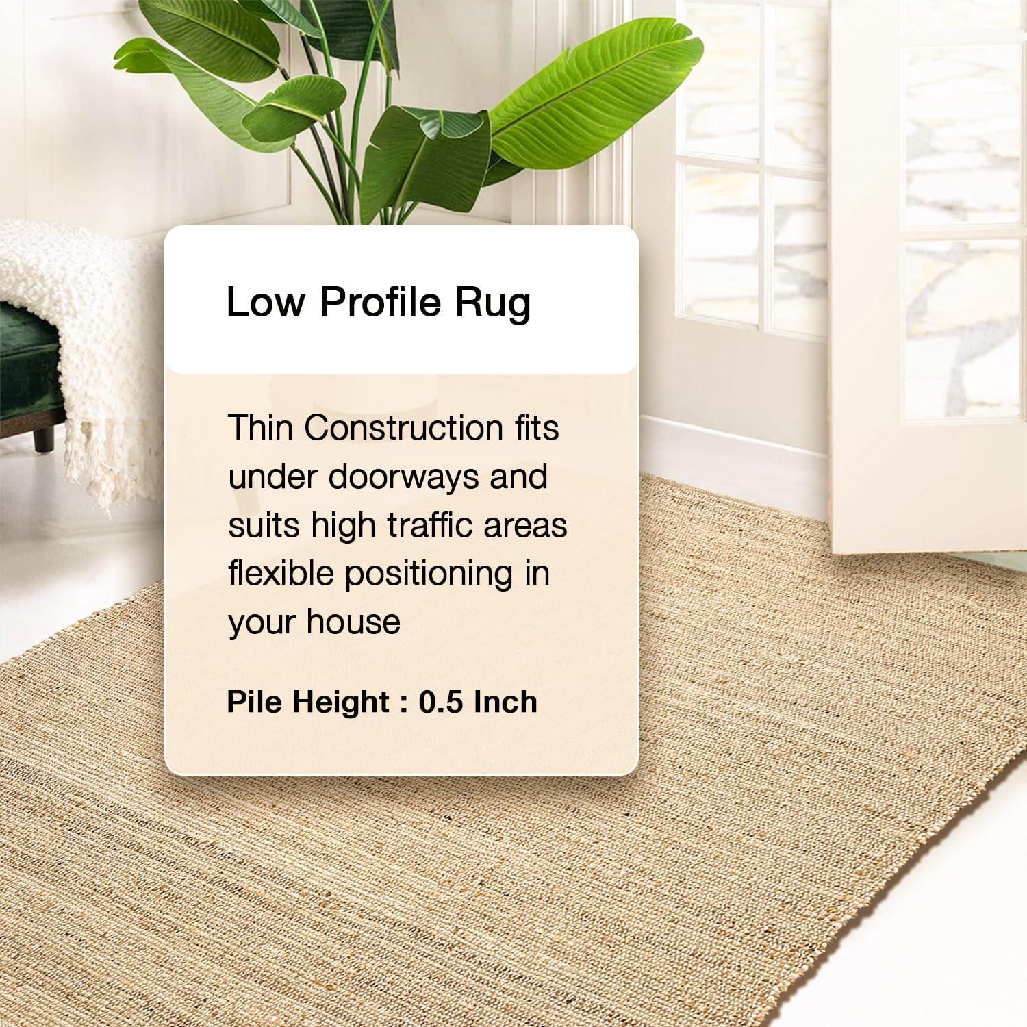 4'x6' Pata Hand Woven Chunky Jute Area Rug, Light Ivory - JONATHAN Y