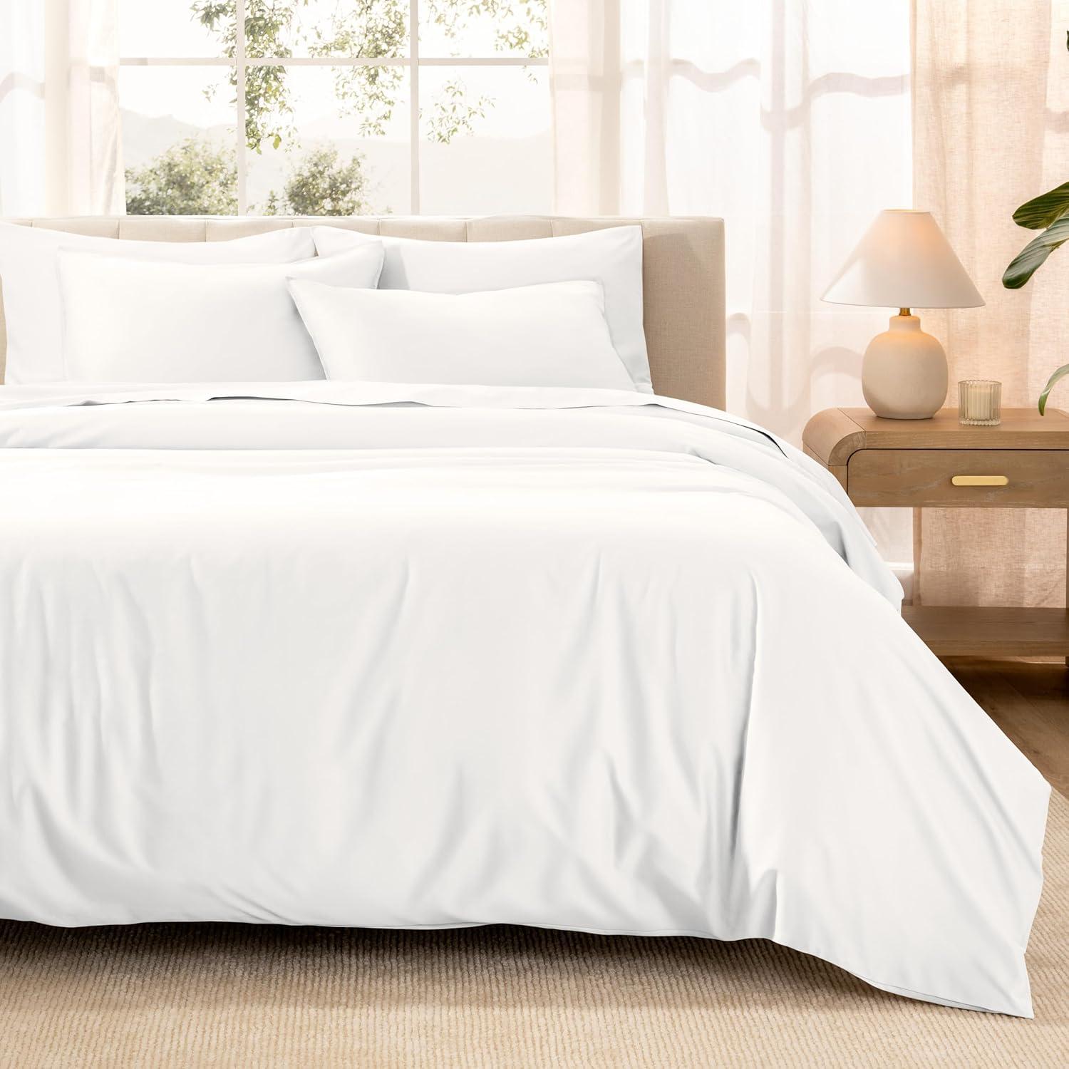 Bare Home 400 Thread Count Organic Cotton Sateen Duvet Cover Set