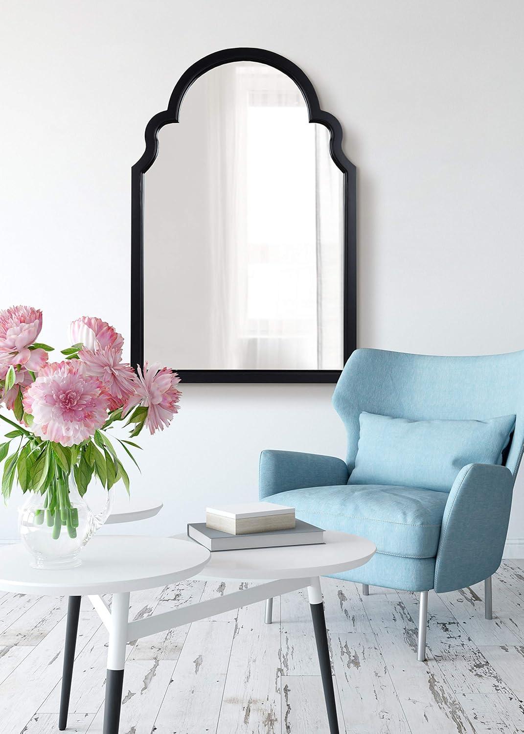 24" x 36" Hogan Arch Wall Mirror Black - Kate & Laurel All Things Decor: Modern MDF Frame, No Assembly Required