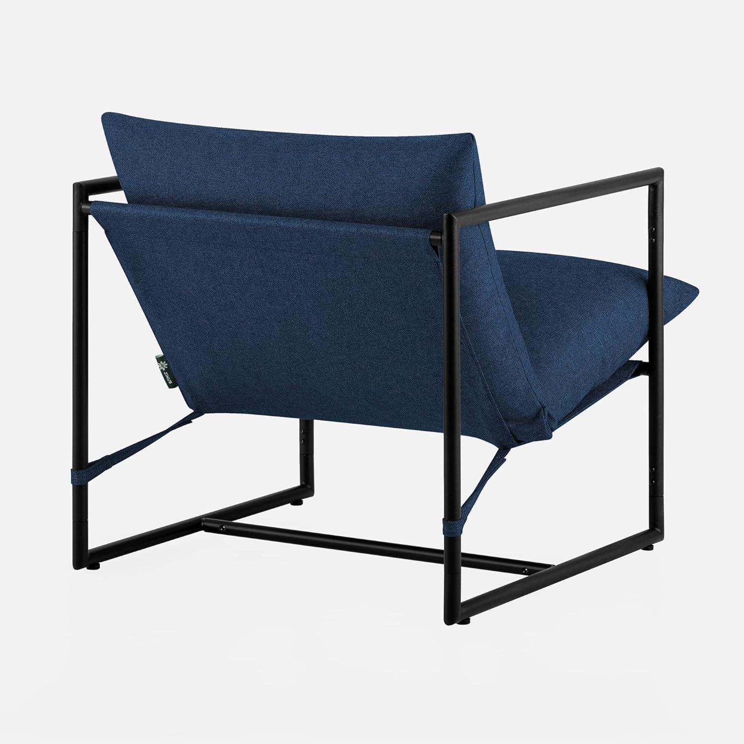 Zinus Aidan Metal Framed Sling Indoor Accent Chair, Navy