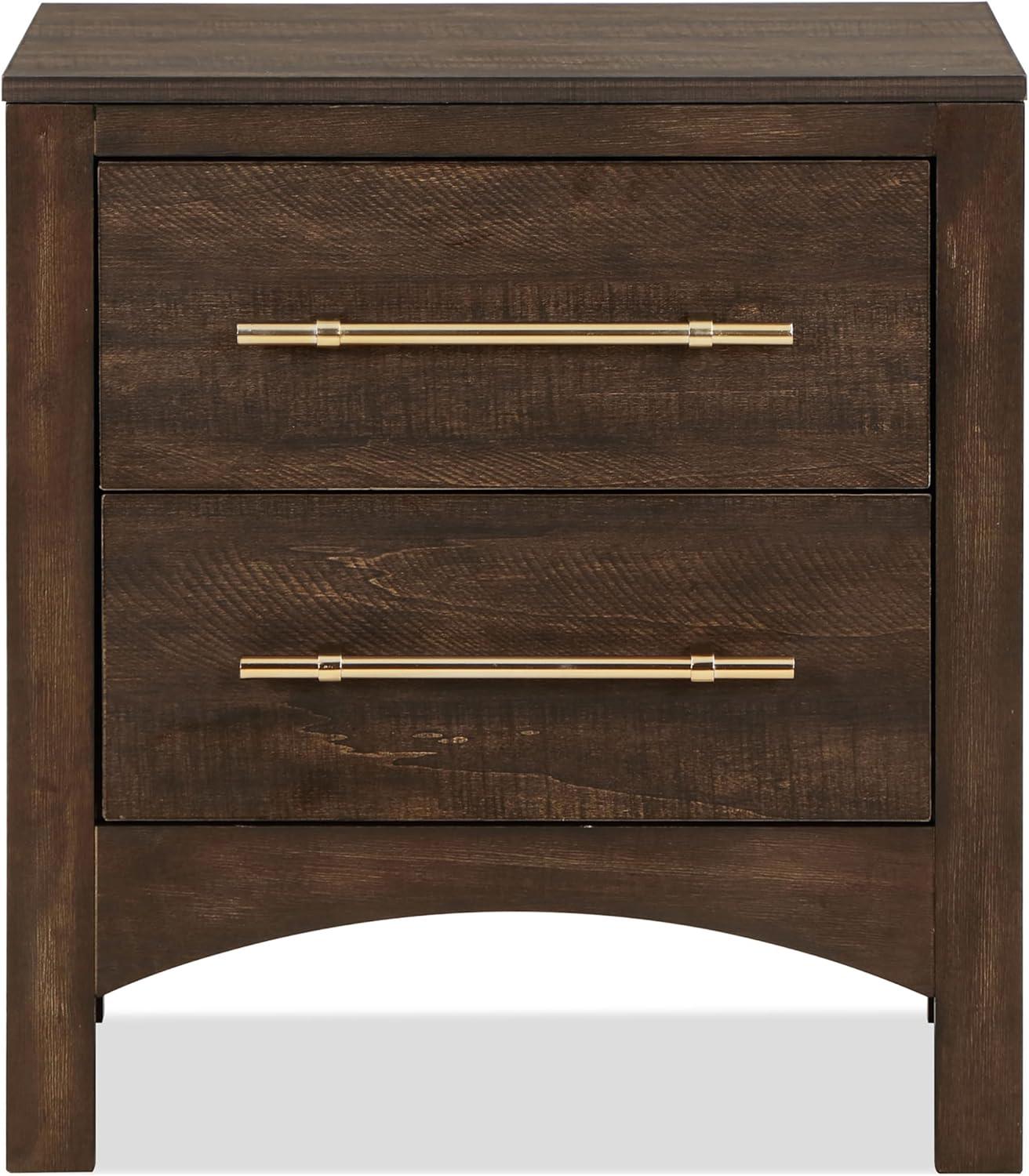 Malgan 2-Drawer Wood Nightstand, Walnut