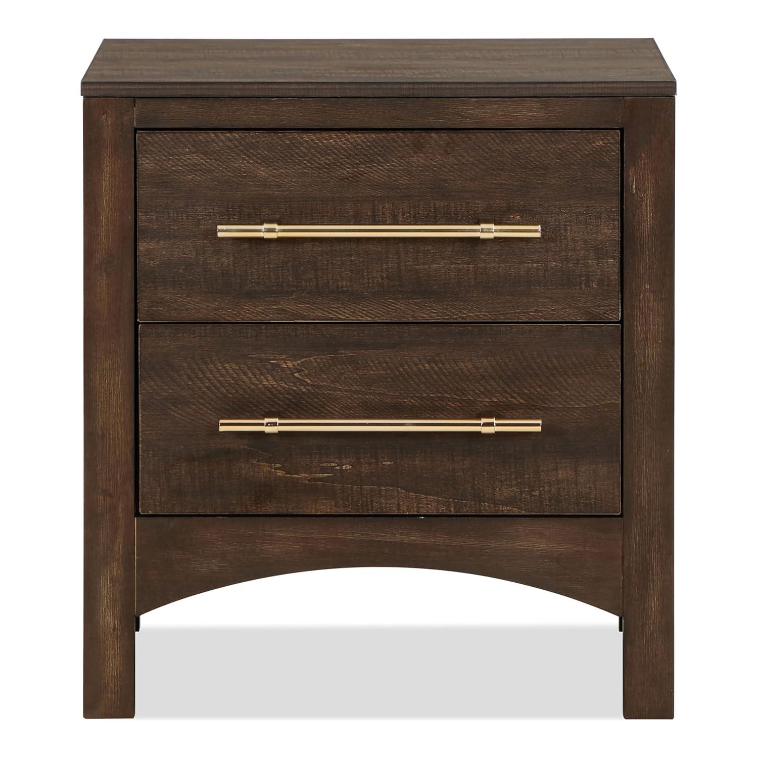 Malgan 2-Drawer Wood Nightstand, Walnut