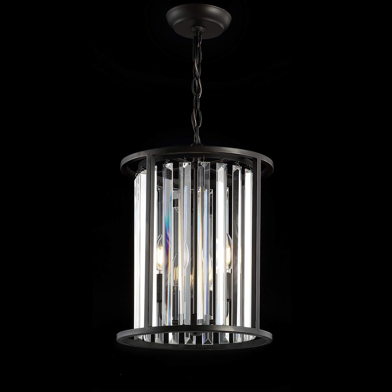 Bevin 16" Oil Rubbed Bronze Cylinder Crystal LED Pendant