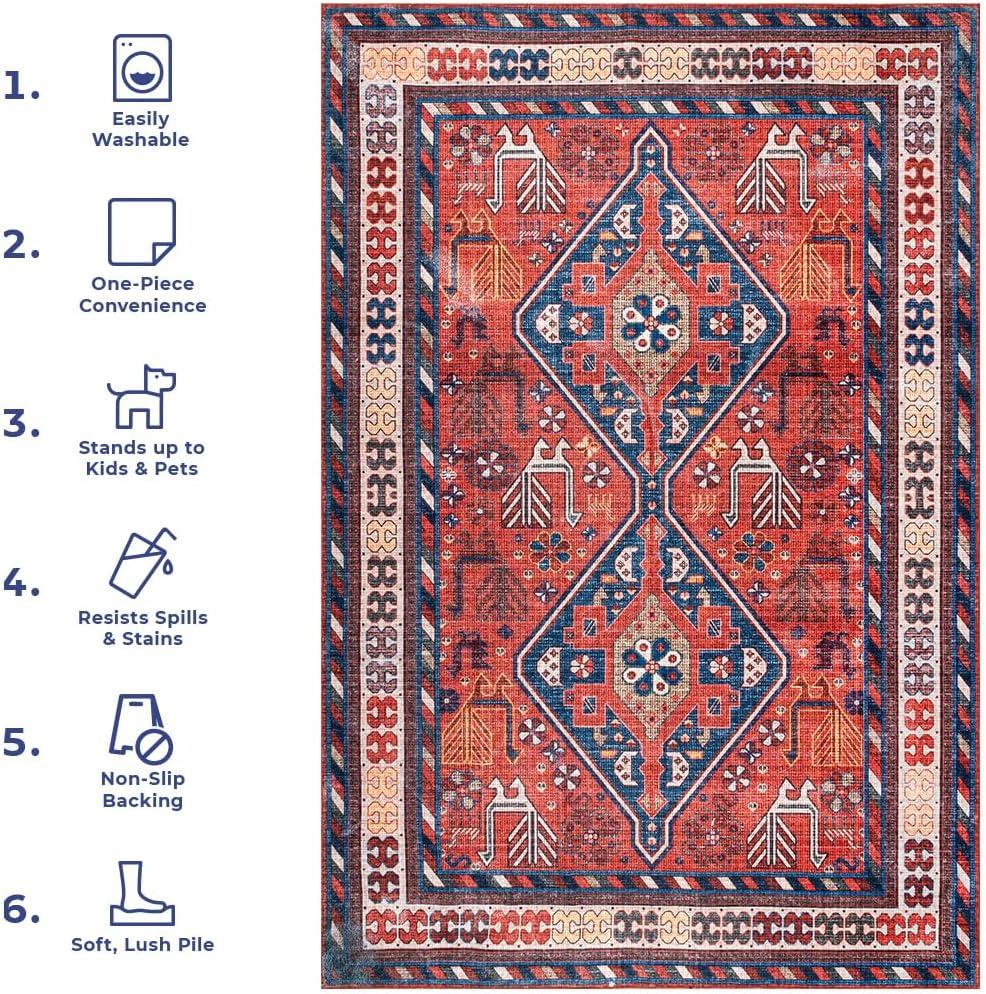 Nuloom Stella Machine Washable Traditional Global Indoor Area Rug